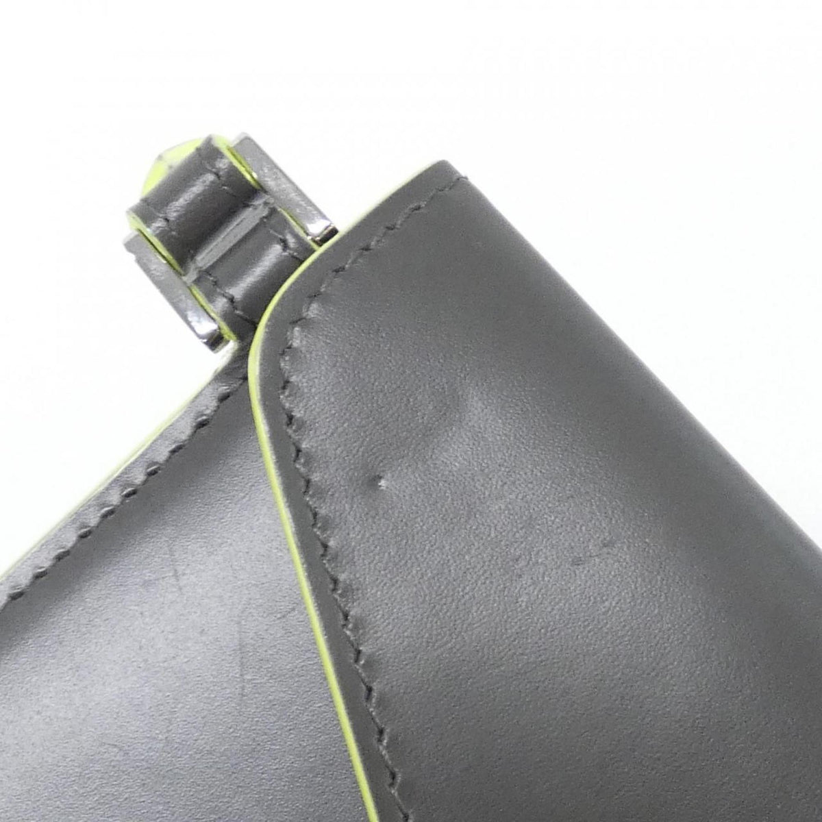 Bvlgari Gray Green Leather Long Wallet (Bi-Fold) (Pre-Owned)