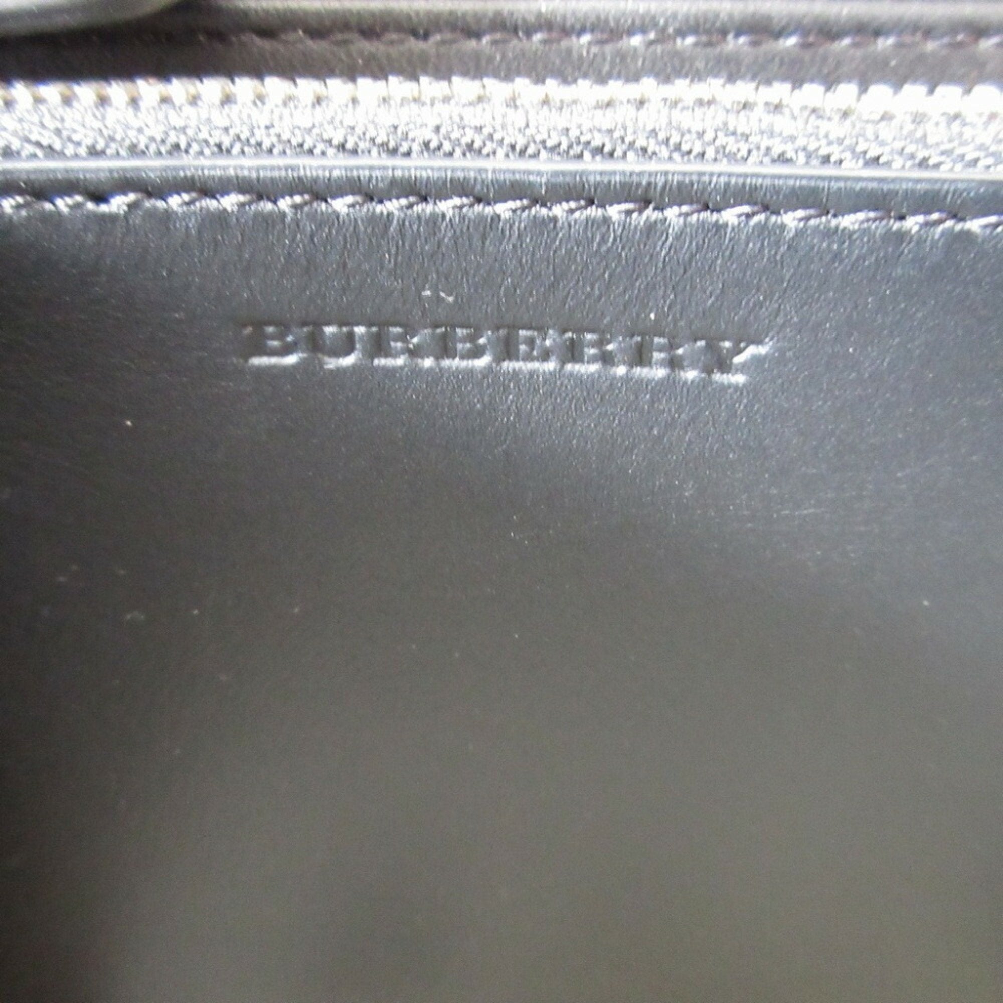 Burberry Navy Leather Long Wallet (Bi-Fold) (Pre-Owned)