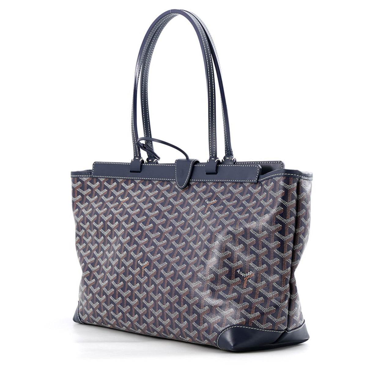 Goyard Bellechasse Blue Navy Pvc Leather Handbag Tote Bag (Pre-Owned)