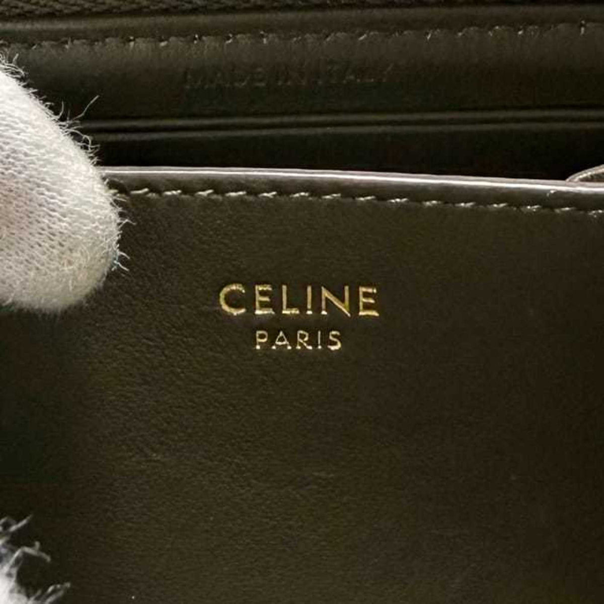 Celine Green Khaki Leather Coin Purse/Coin Case (Pre-Owned)