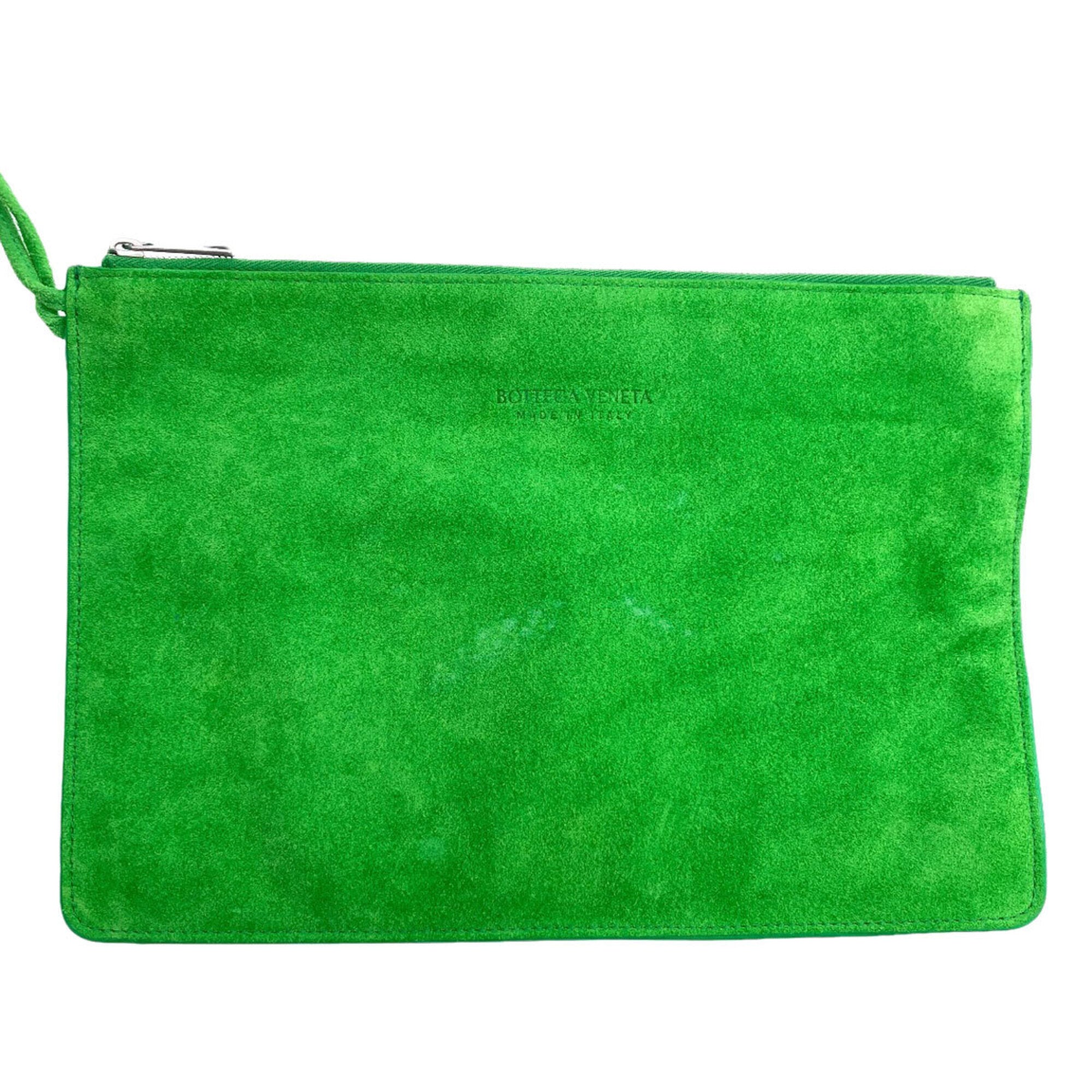 Bottega Veneta Green Leather Pouch Tote Bag (Pre-Owned)