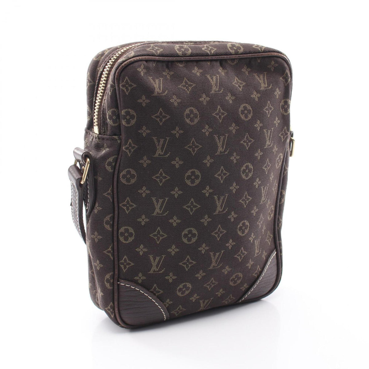 Louis Vuitton Brown Ebene Canvas Leather Handbag Pochette Shoulder Bag (Pre-Owned)