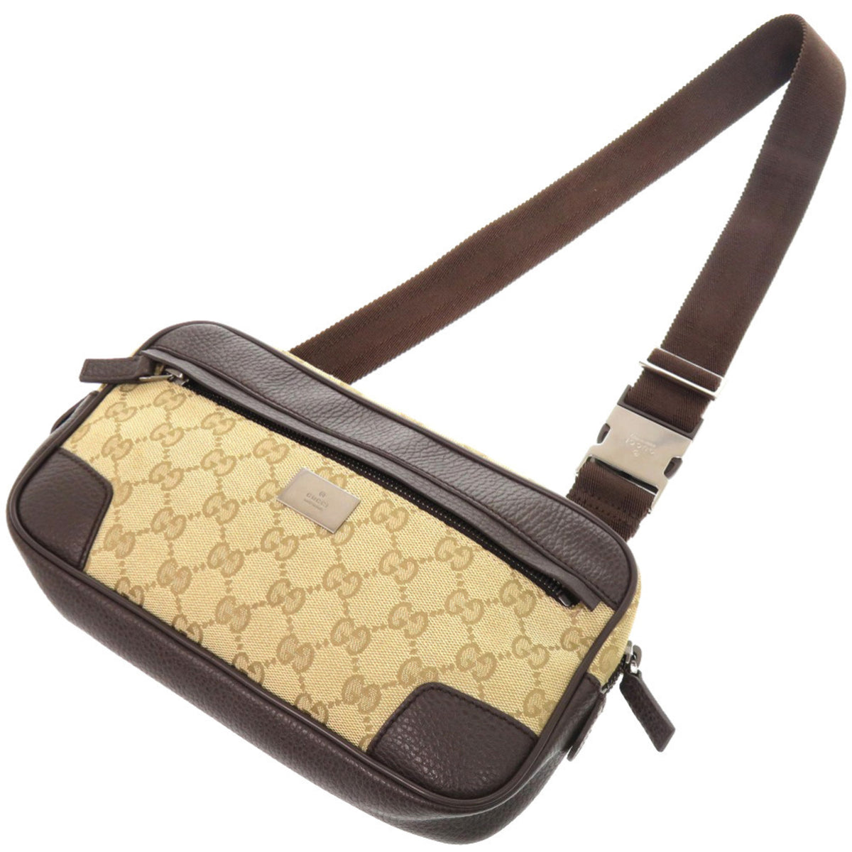 Gucci Beige Gg Canvas Sling Bag (Pre-Owned)