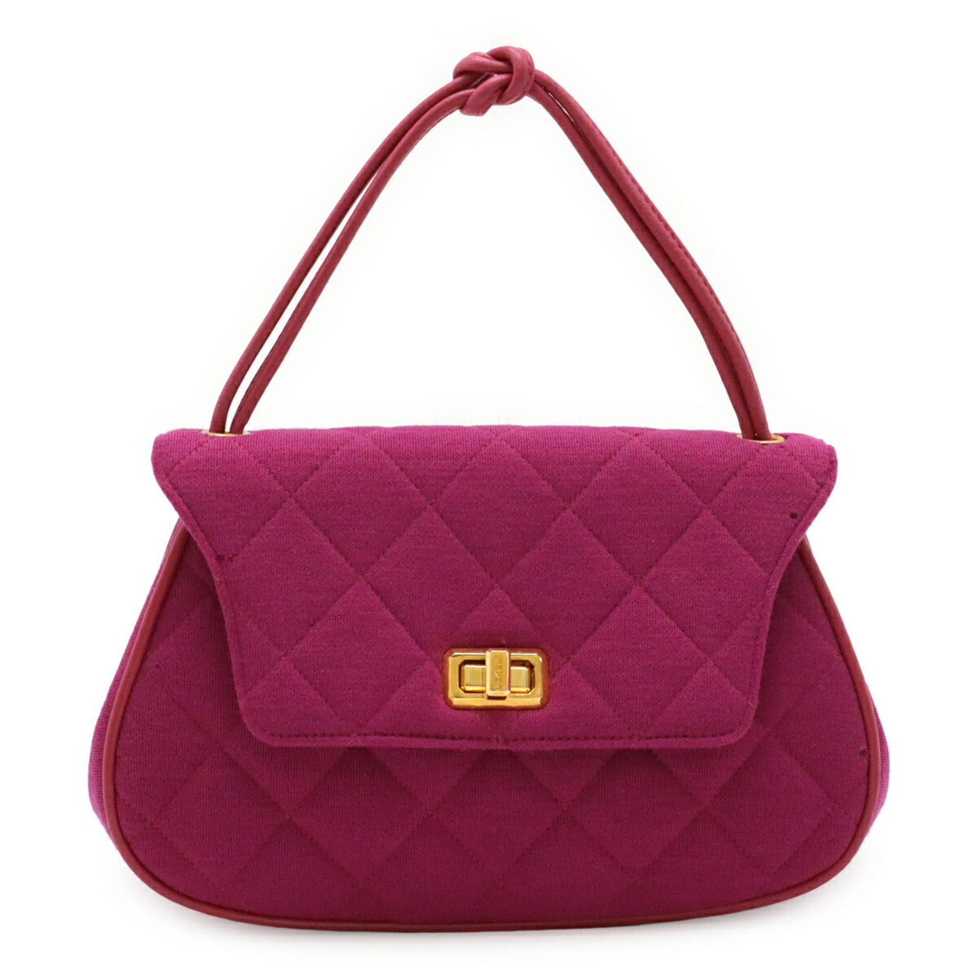 Chanel Matelasse Purple Cotton Handbag (Pre-Owned)