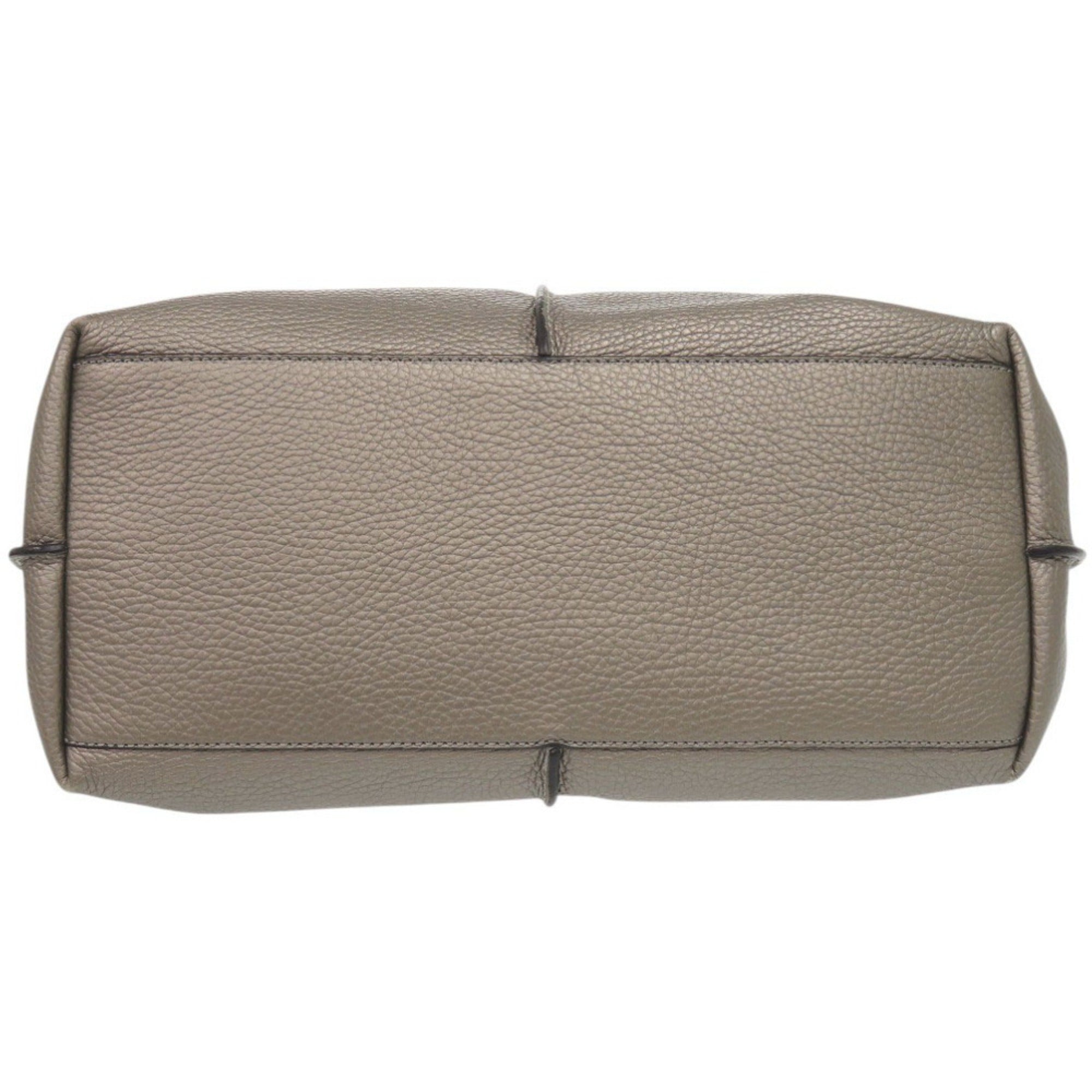 Tod's Gray Leather Tote Bag (Pre-Owned)