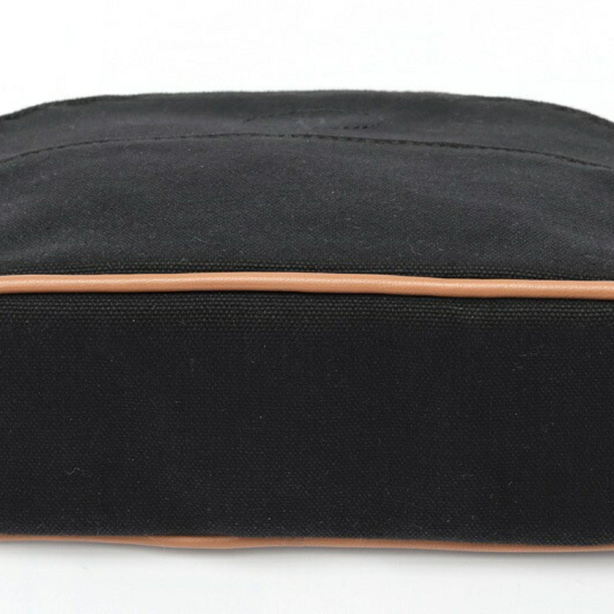 Hermes Black Canvas Leather Pouch (Pre-Owned)