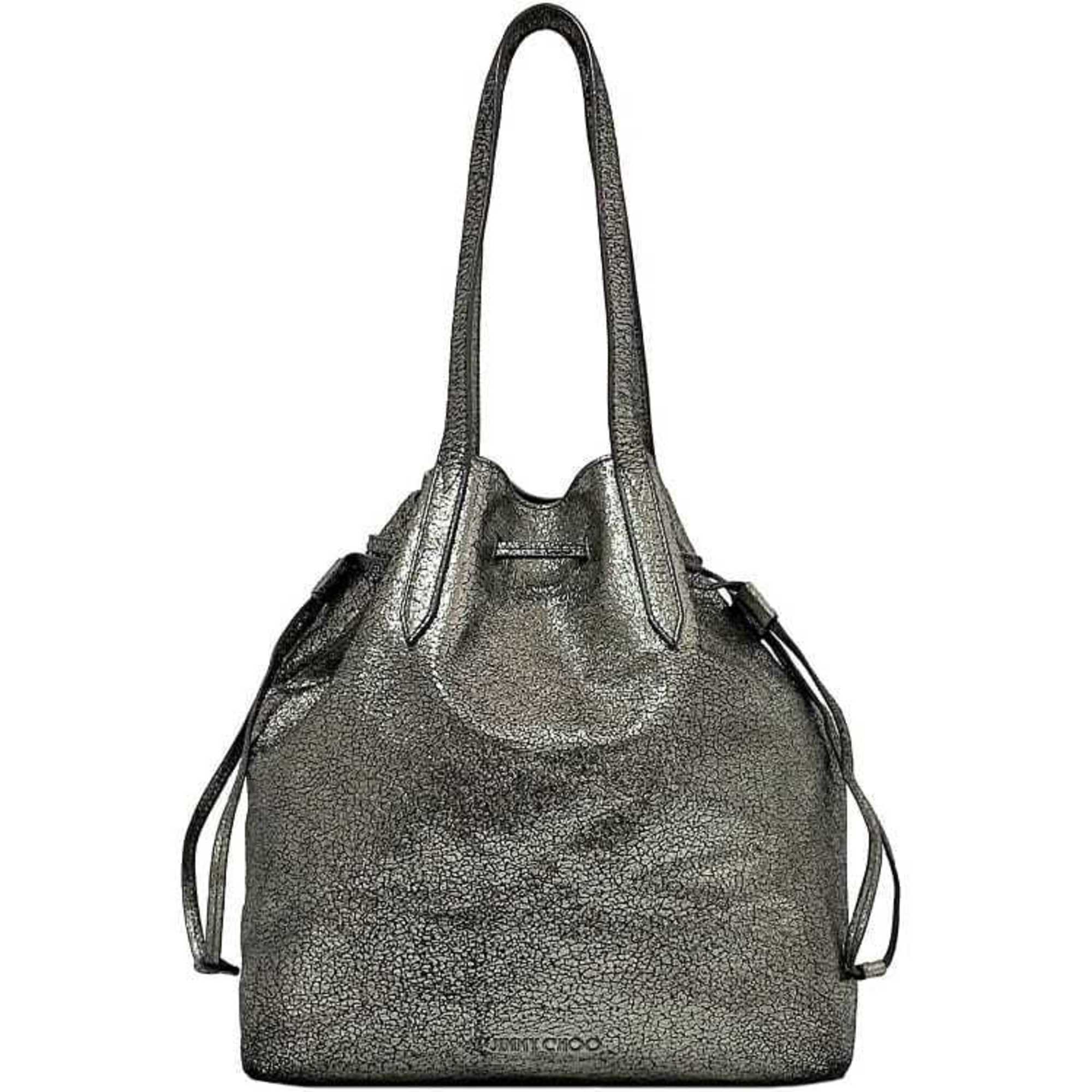 Jimmy Choo Metallic Silver Leather Tote Bag (Pre-Owned)