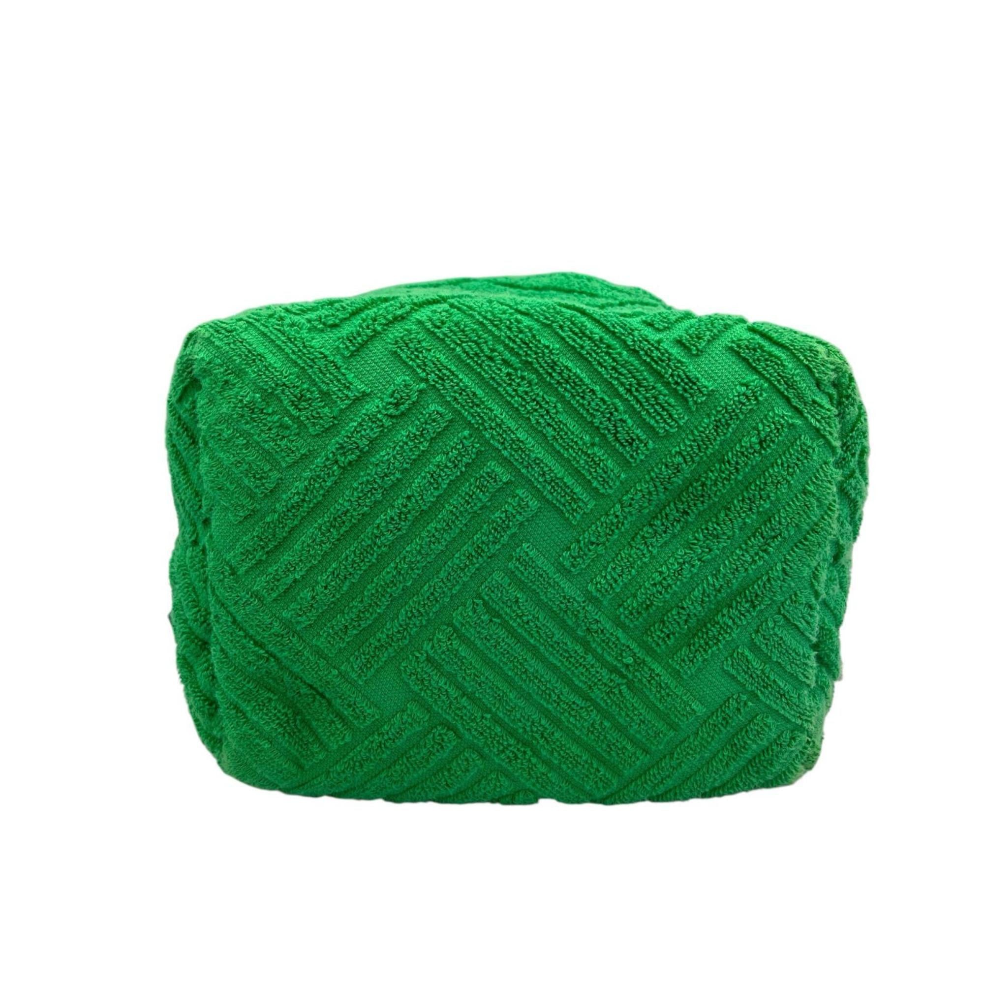 Bottega Veneta Green Pile Fabric Beach Bag Pouch (Pre-Owned)