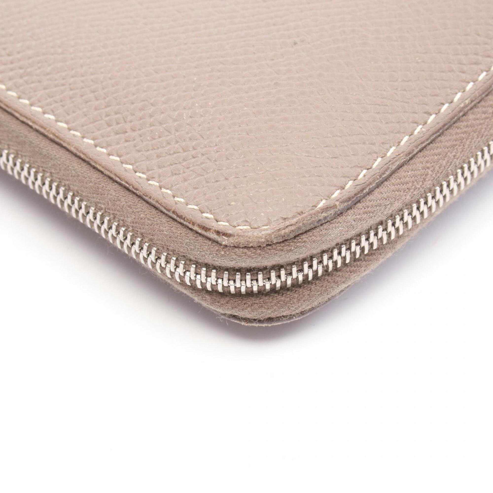 Hermes Etoupe Gray Gray Epsom Leather Long Wallet (Bi-Fold) (Pre-Owned)