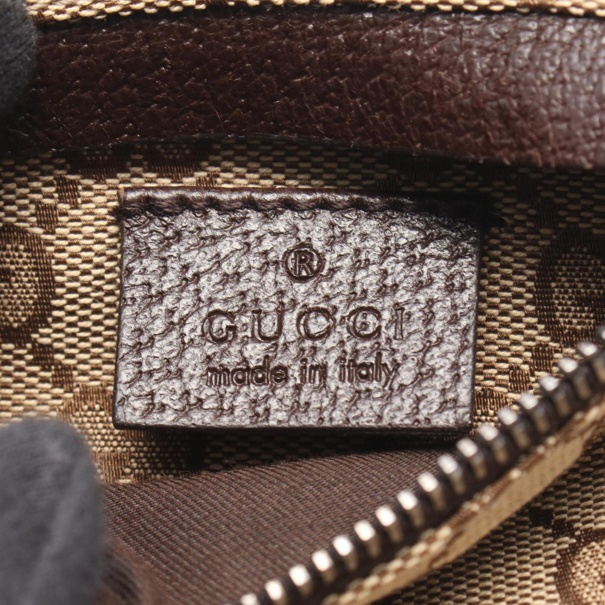 Gucci Beige Brown Gg Canvas Leather Fanny Pack (Pre-Owned)