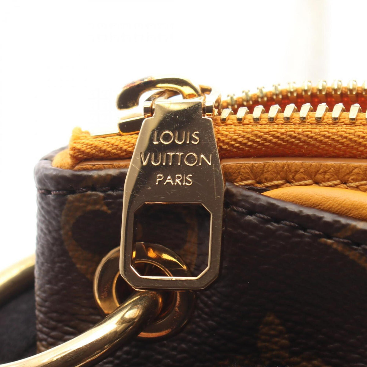 Louis Vuitton Brown Monogram Saffron Yellow Coated Canvas Leather Handbag (Pre-Owned)