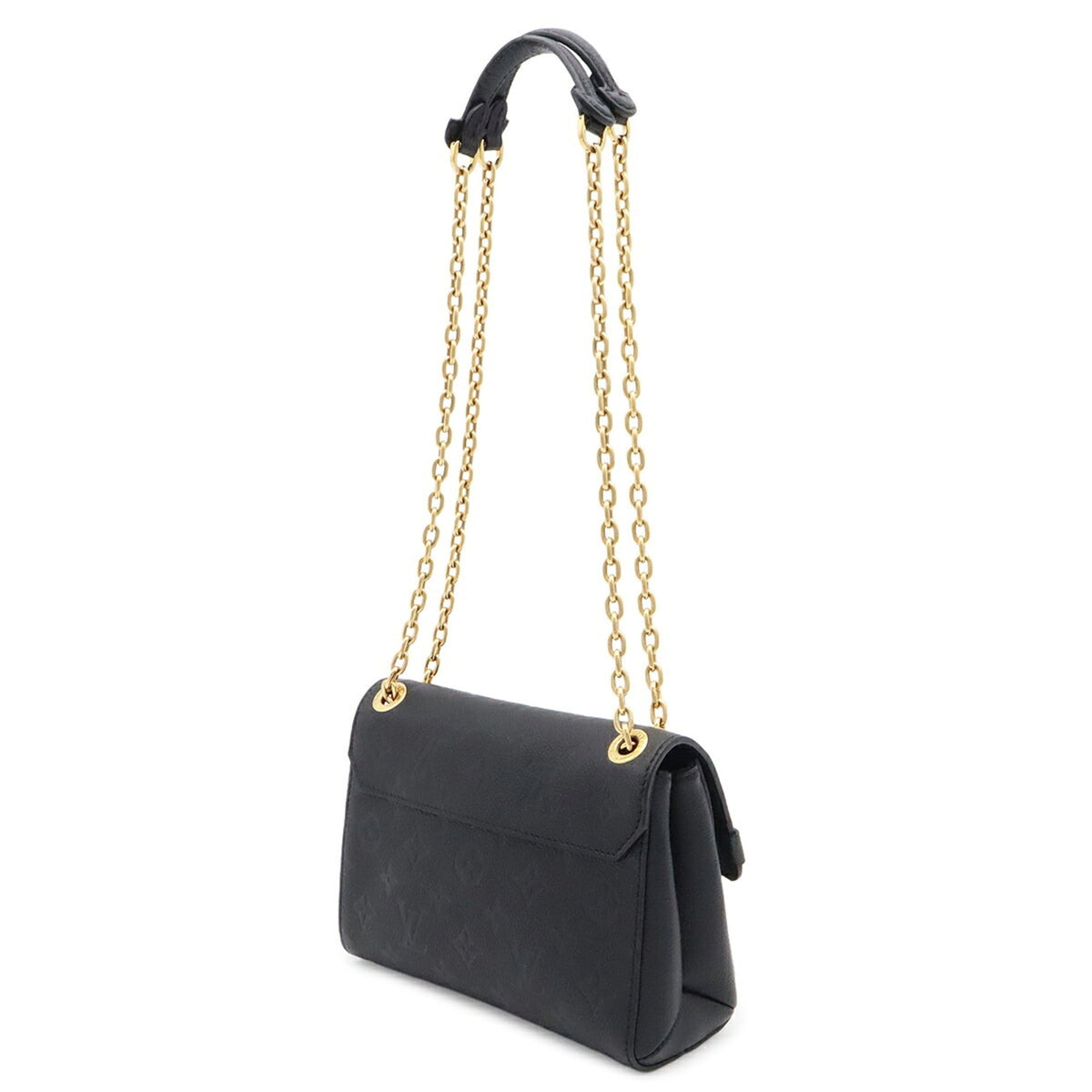 Louis Vuitton Noir Leather Shoulder Bag (Pre-Owned)