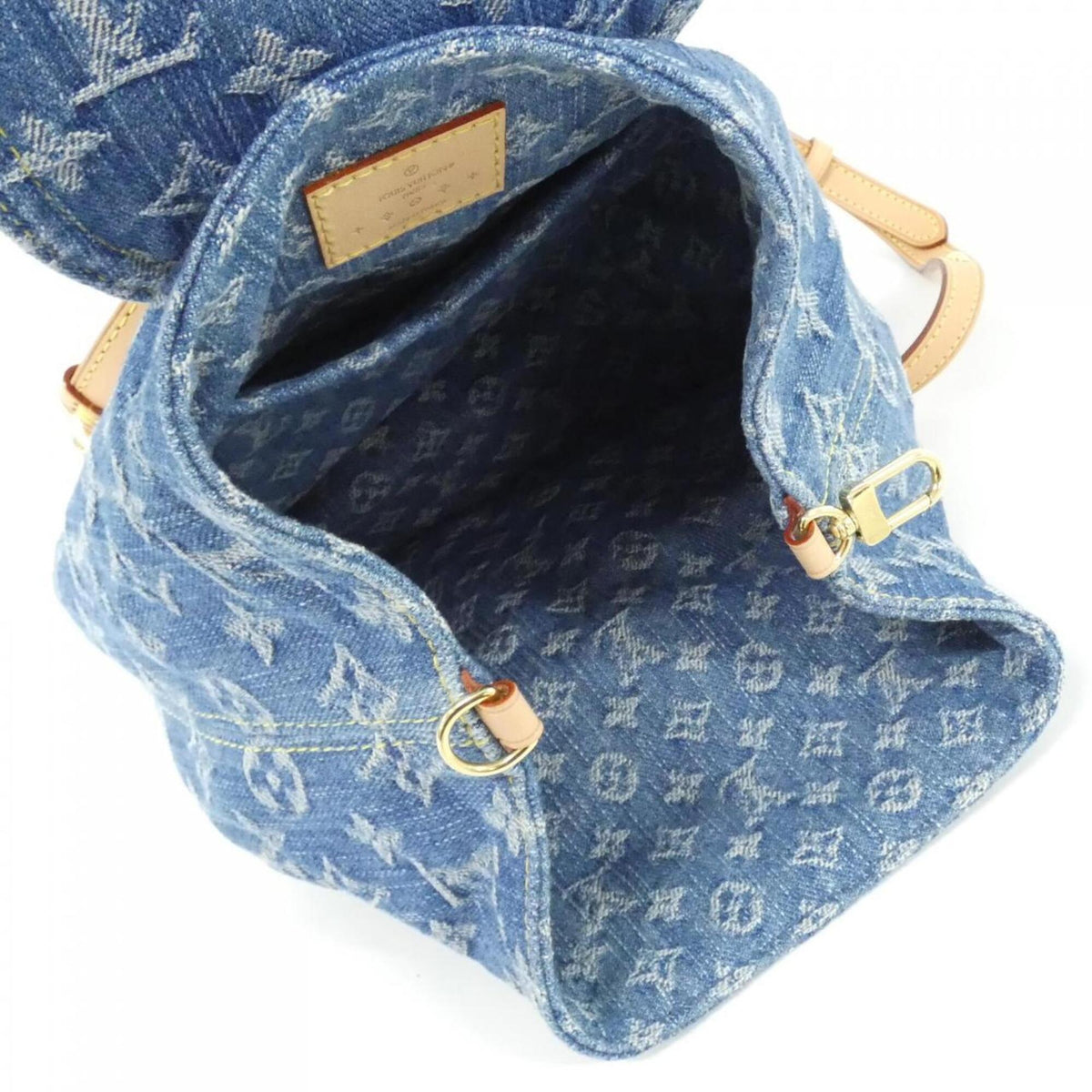 Louis Vuitton Monogram Denim Gold Monogram Denim Backpack (Pre-Owned)
