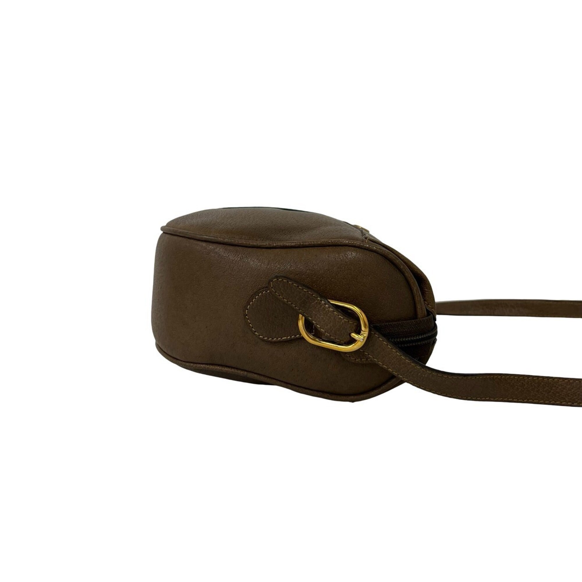 Gucci Brown Green Red Color Leather Pochette Shoulder Bag (Pre-Owned)