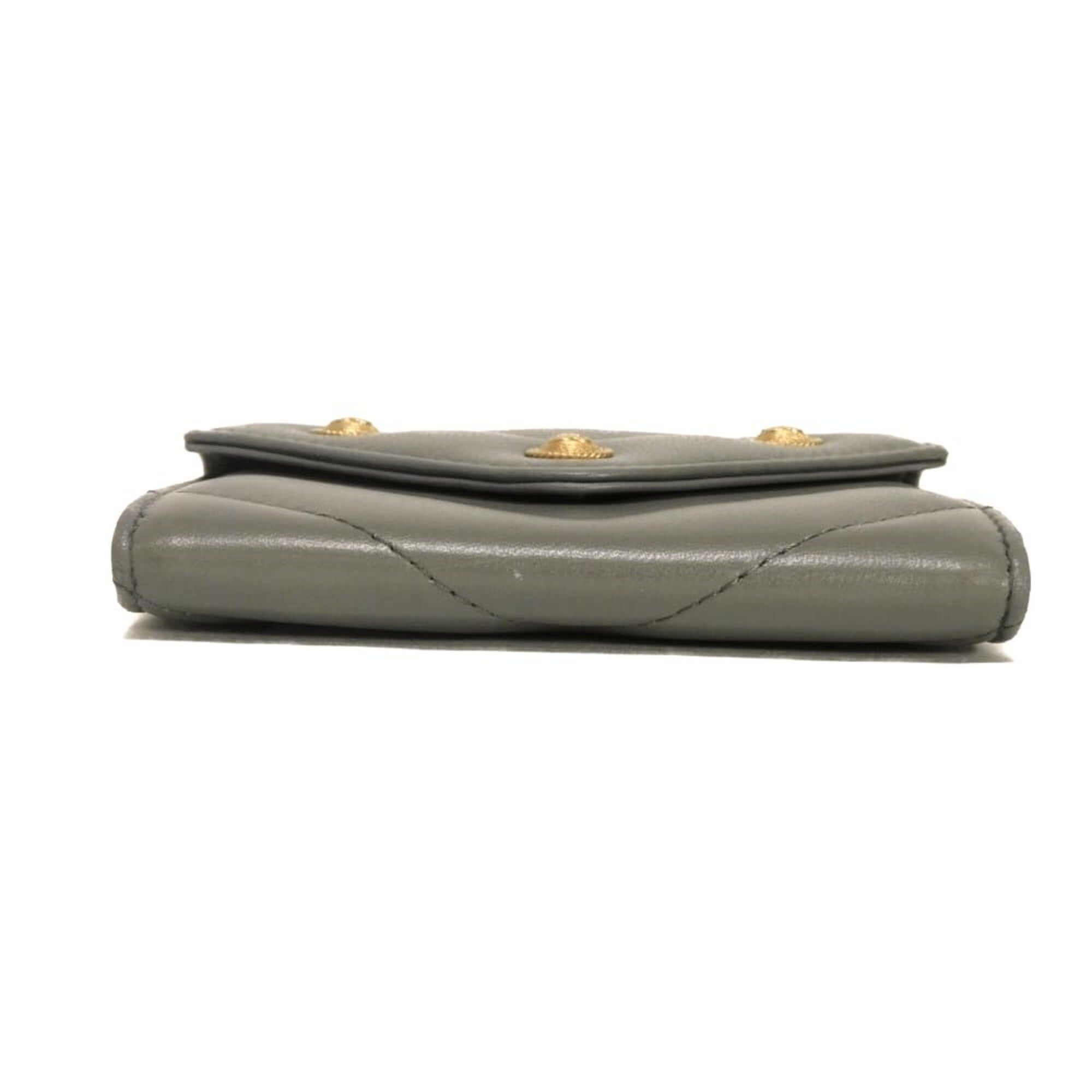 Chanel Gray Leather Wallet (Bi-Fold) (Pre-Owned)