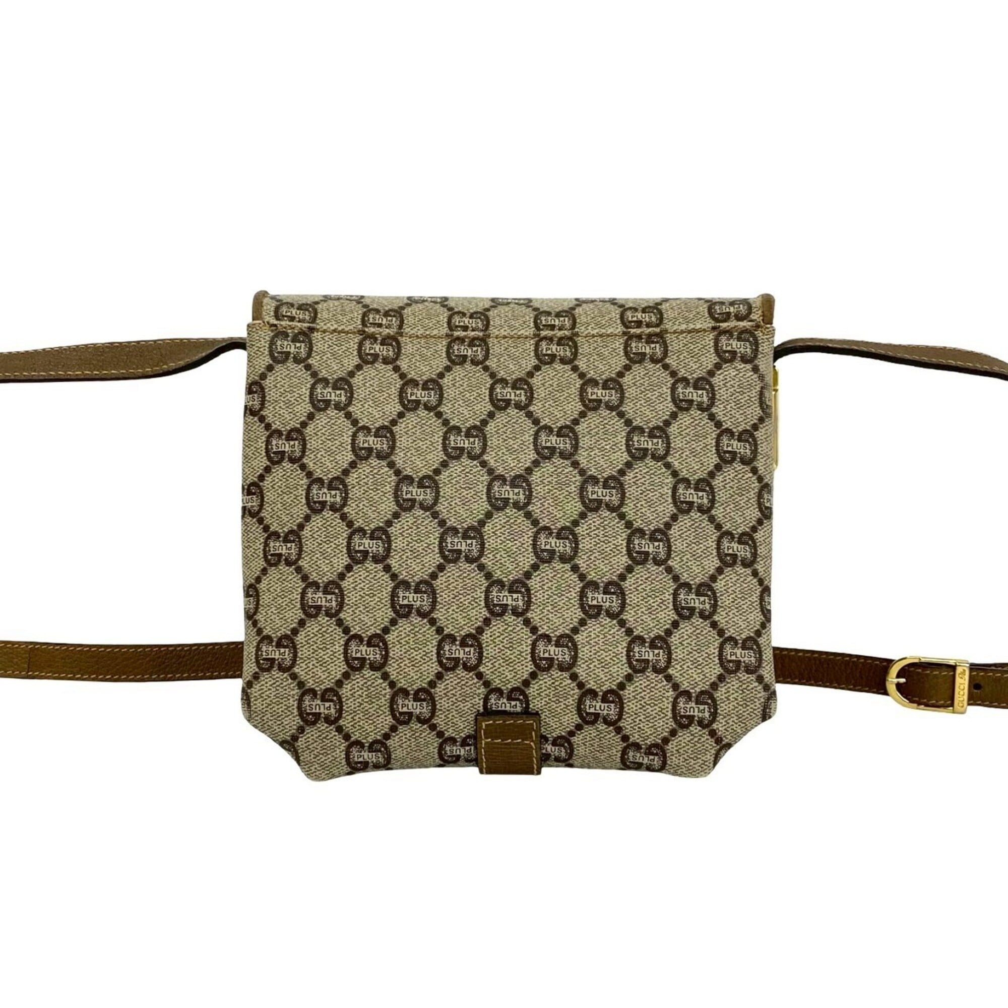 Gucci Brown Leather Pvc Pochette Shoulder Bag (Pre-Owned)