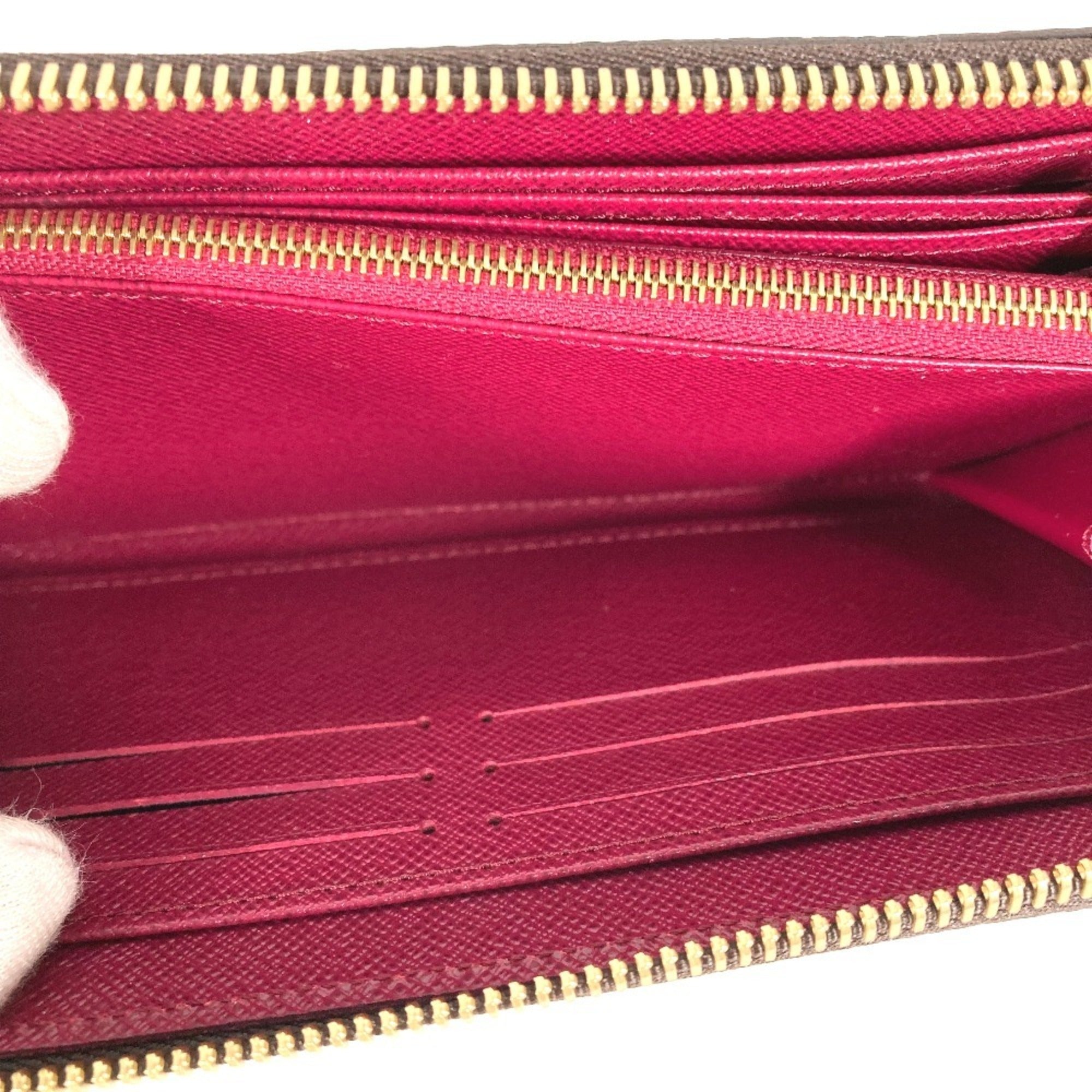 Louis Vuitton Monogram Brown Fuchsia Monogram Monogram Long Bill Wallet (Bi-Fold) (Pre-Owned)
