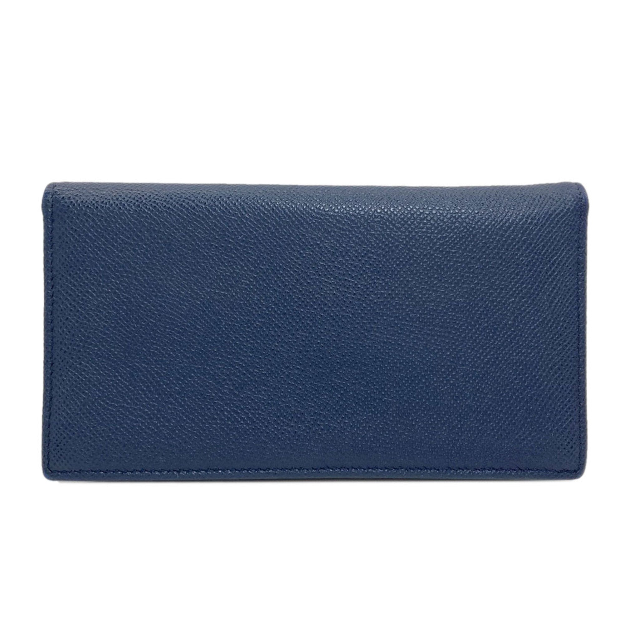 Bvlgari Bvlgari Bvlgari Navy Leather Long Wallet (Bi-Fold) (Pre-Owned)