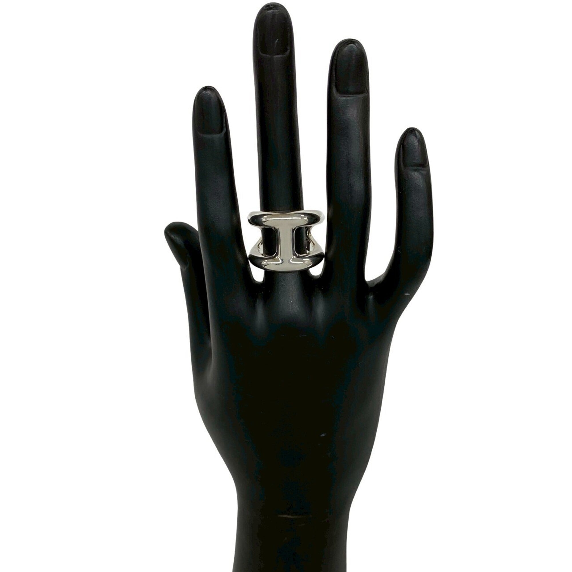 Hermes Silver Silver 925 Band Ring (Pre-Owned)