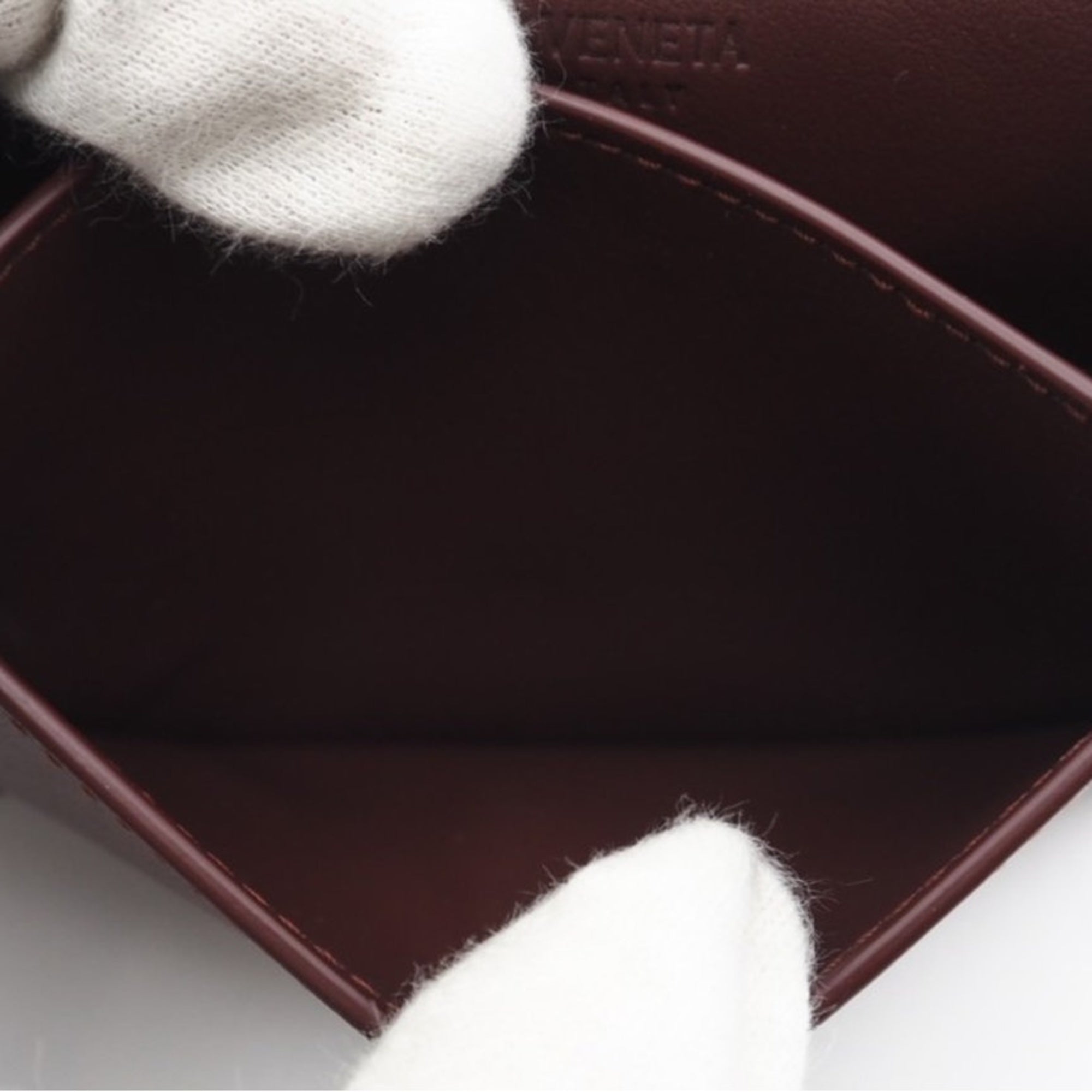 Bottega Veneta Intrecciato Black Bordeaux Intrecciato Card Wallet (Pre-Owned)