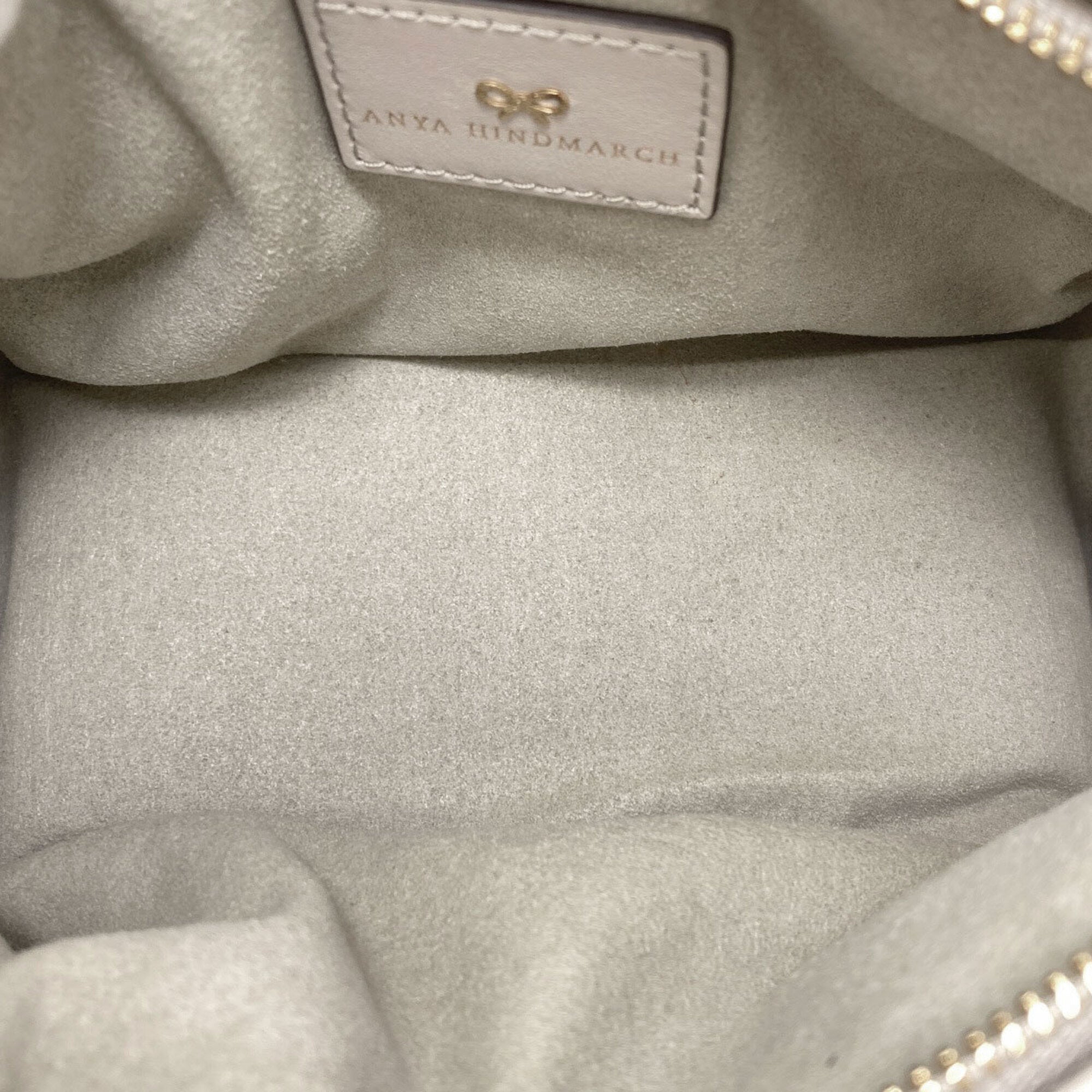 Anya Hindmarch Light Gray Leather Shoulder Bag (Pre-Owned)