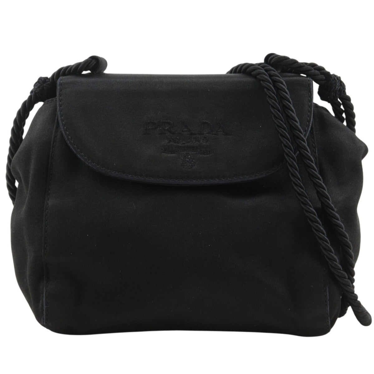 Prada Black Satin Shoulder Bag (Pre-Owned)