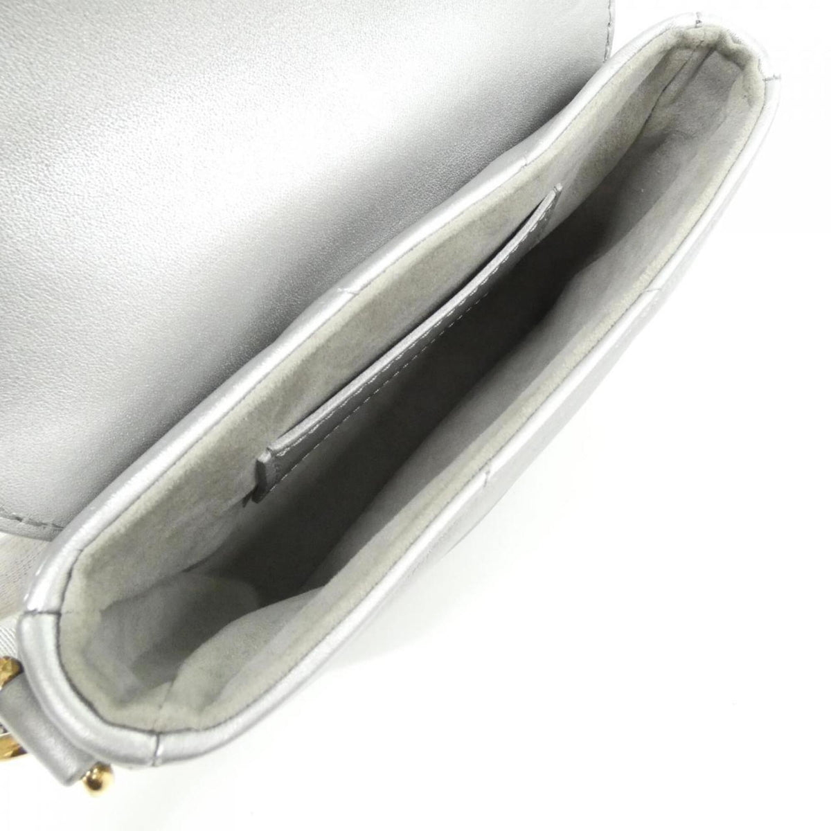 Louis Vuitton Silver Leather Pochette Pouch Shoulder Bag (Pre-Owned)