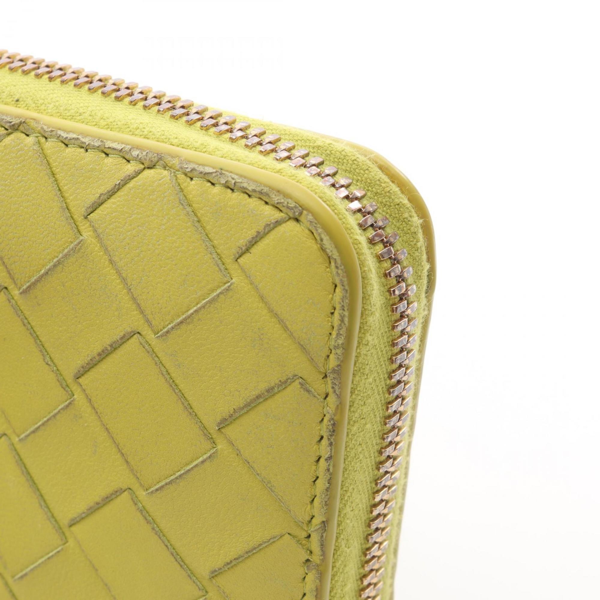 Bottega Veneta Green Leather Long Wallet (Bi-Fold) (Pre-Owned)