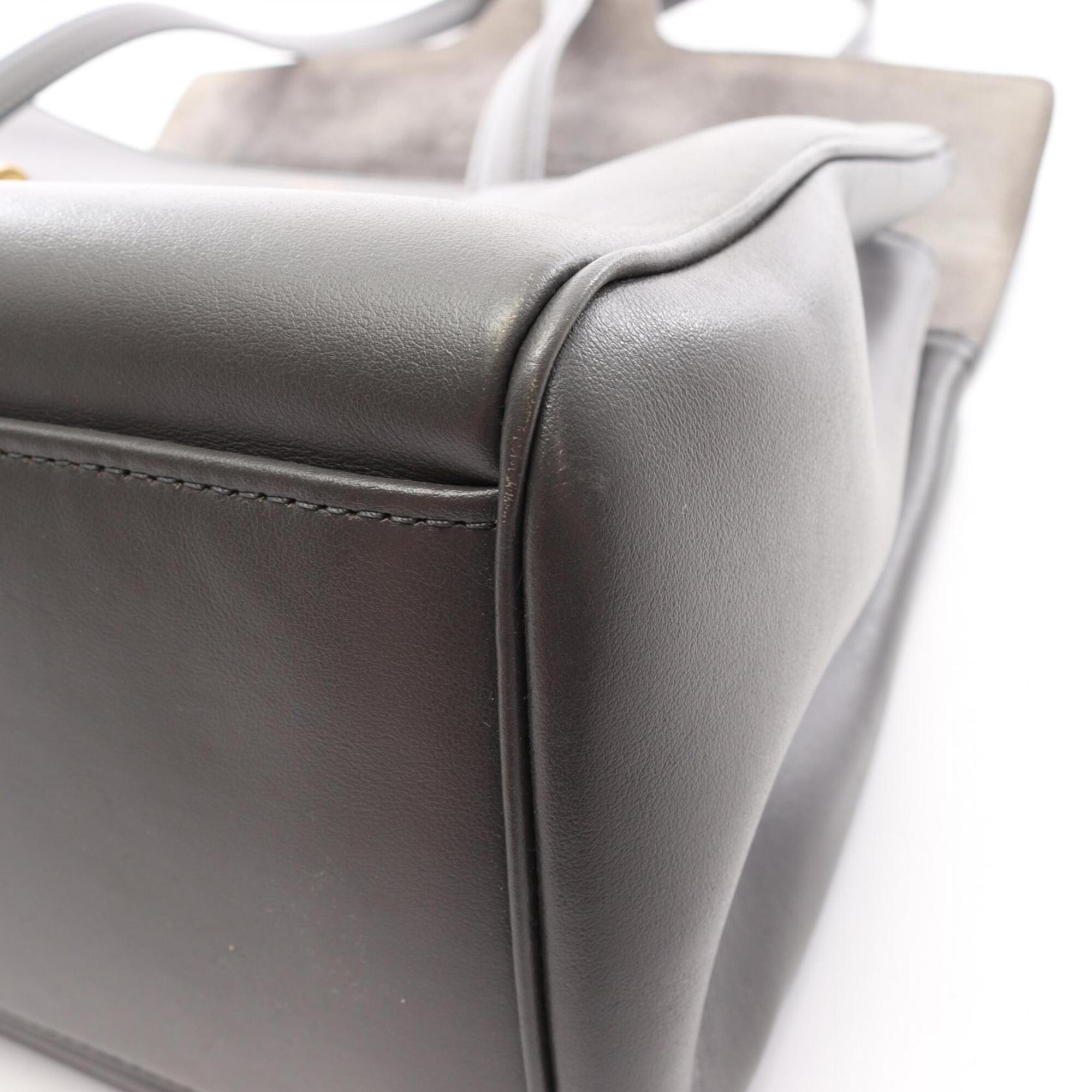 Celine Gray Leather Handbag Shoulder Bag (Pre-Owned)