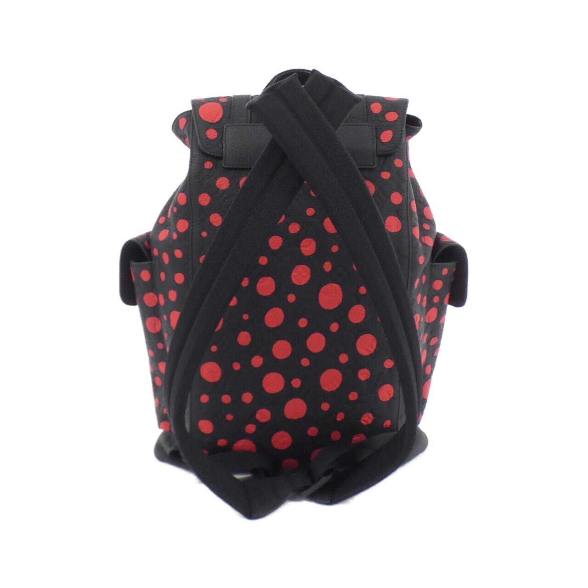 Louis Vuitton Black Red Color Leather Backpack (Pre-Owned)