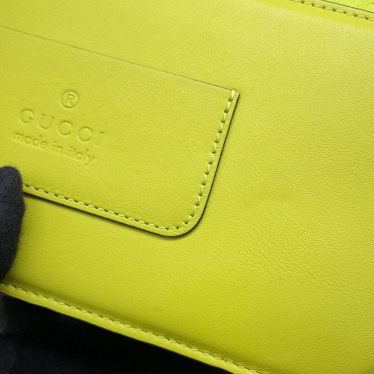 Gucci Lime Green Leather Shoulder Bag (Pre-Owned)