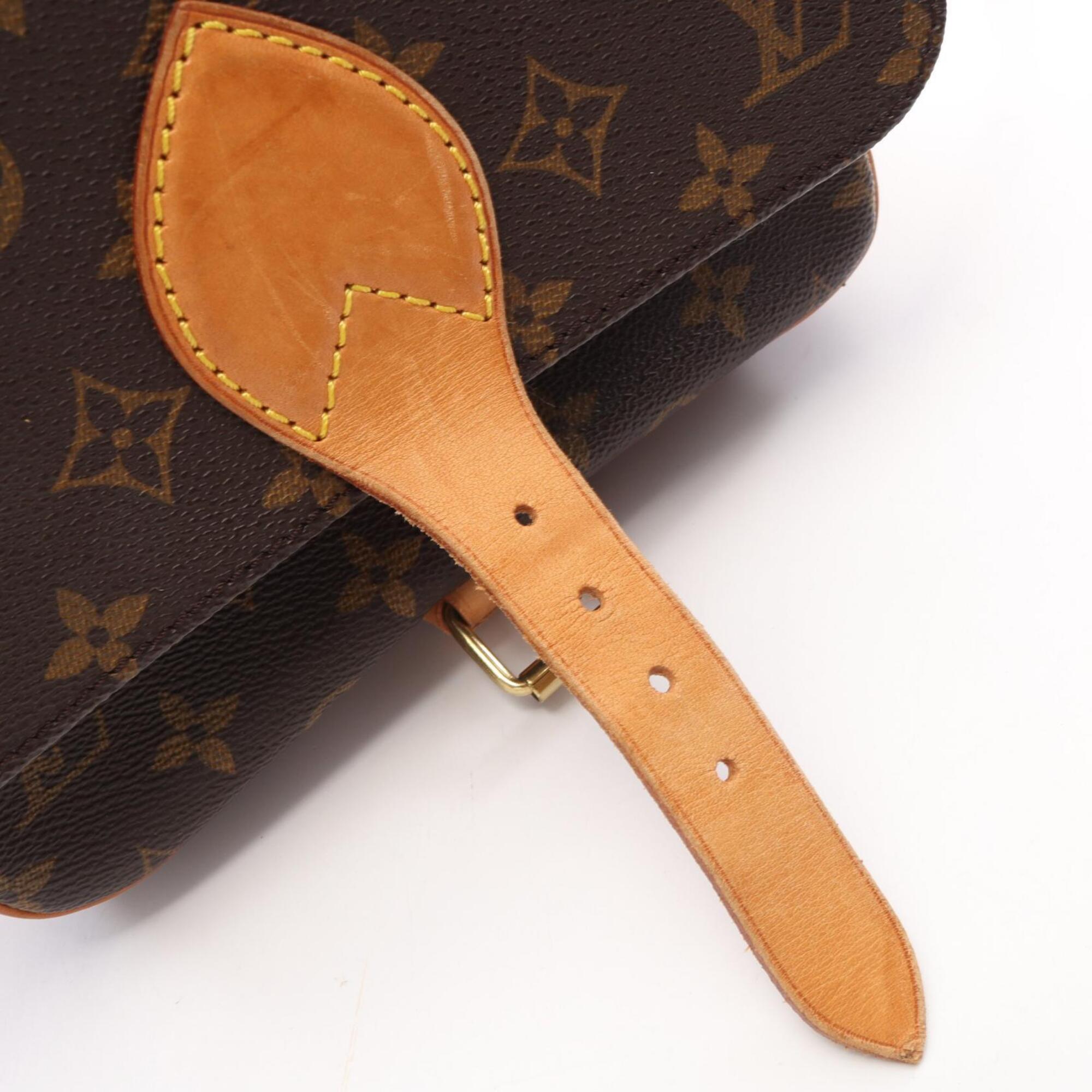 Louis Vuitton Brown Pvc Coated Canvas Leather Handbag Shoulder Bag (Pre-Owned)