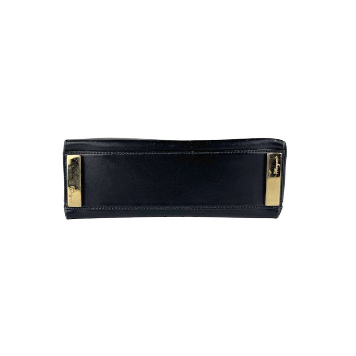 Salvatore Ferragamo Black Leather Handbag Shoulder Bag (Pre-Owned)