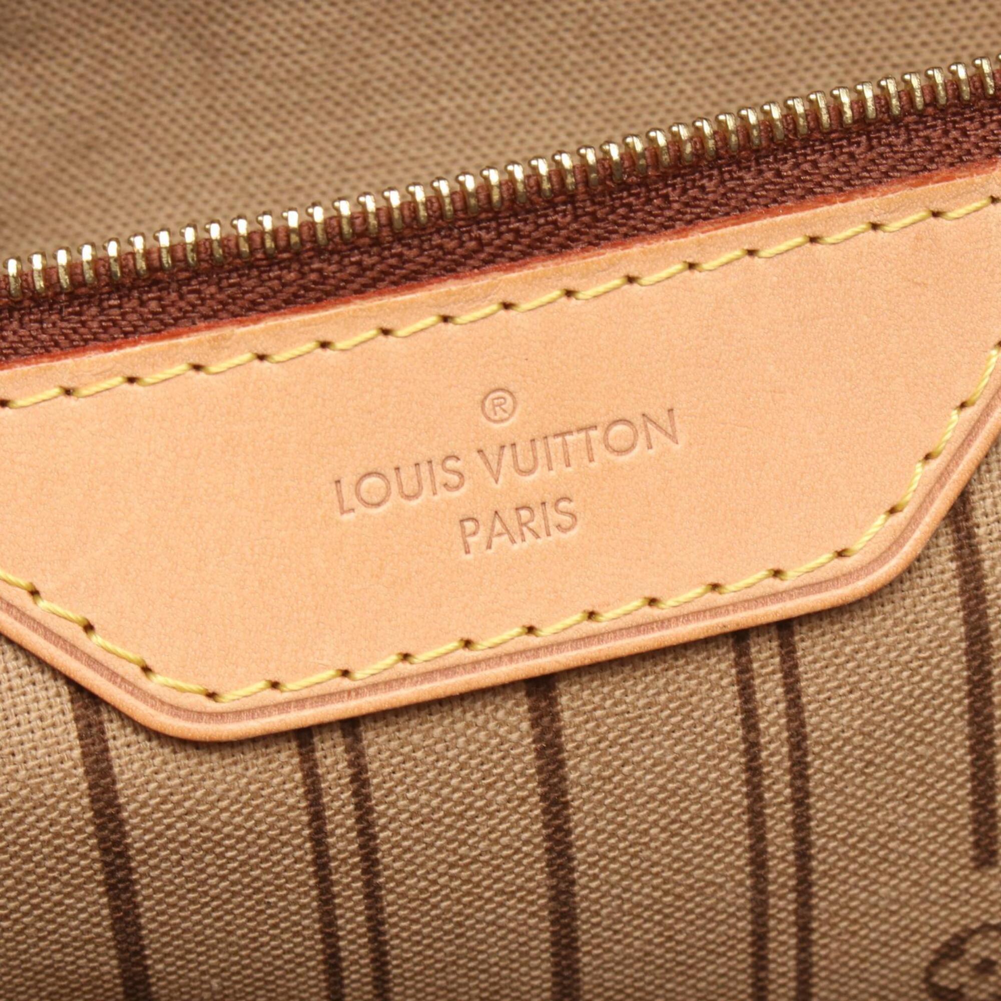 Louis Vuitton Brown Coated Canvas Leather Handbag Shoulder Bag (Pre-Owned)