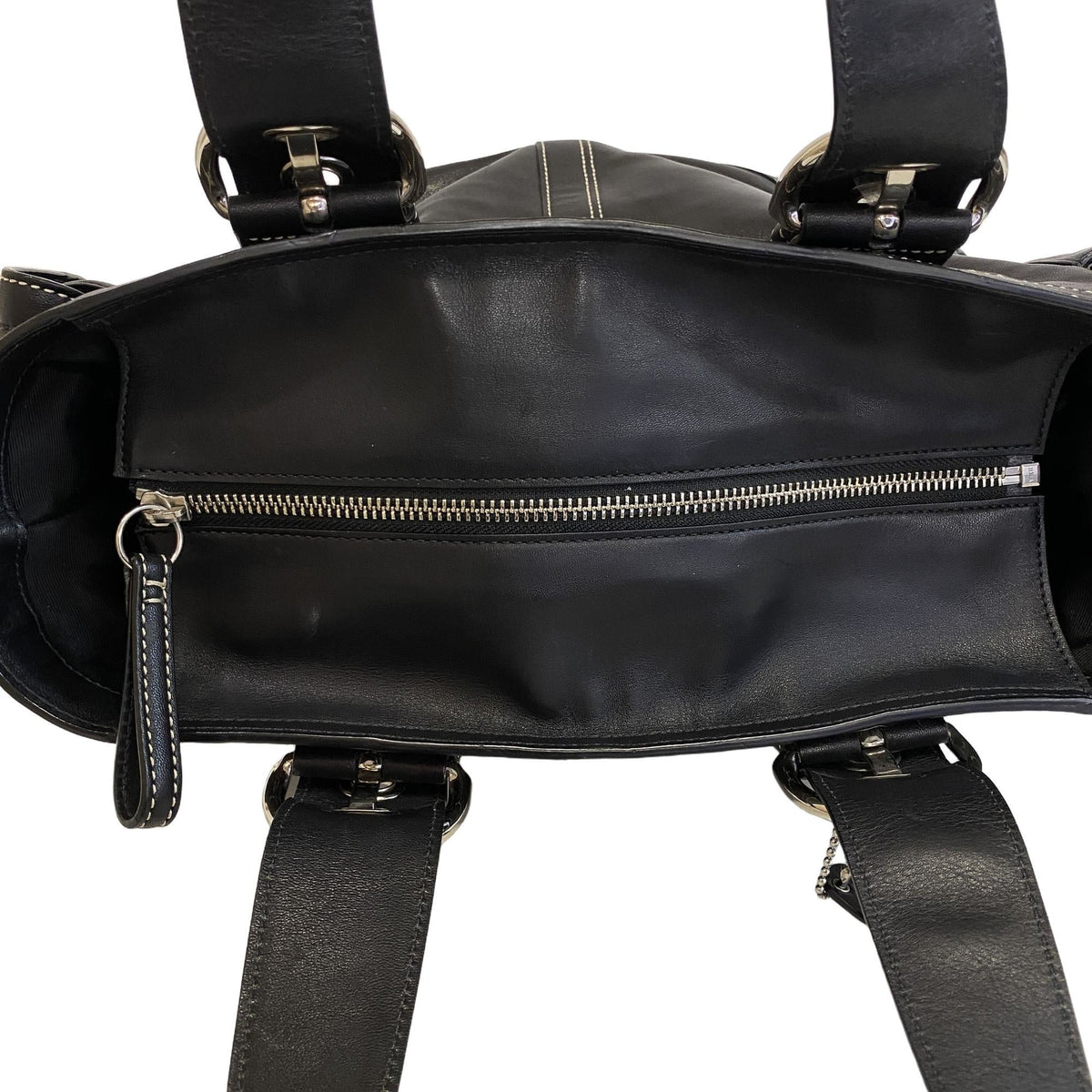 Coach Black Leather Handbag Tote Bag (Pre-Owned)
