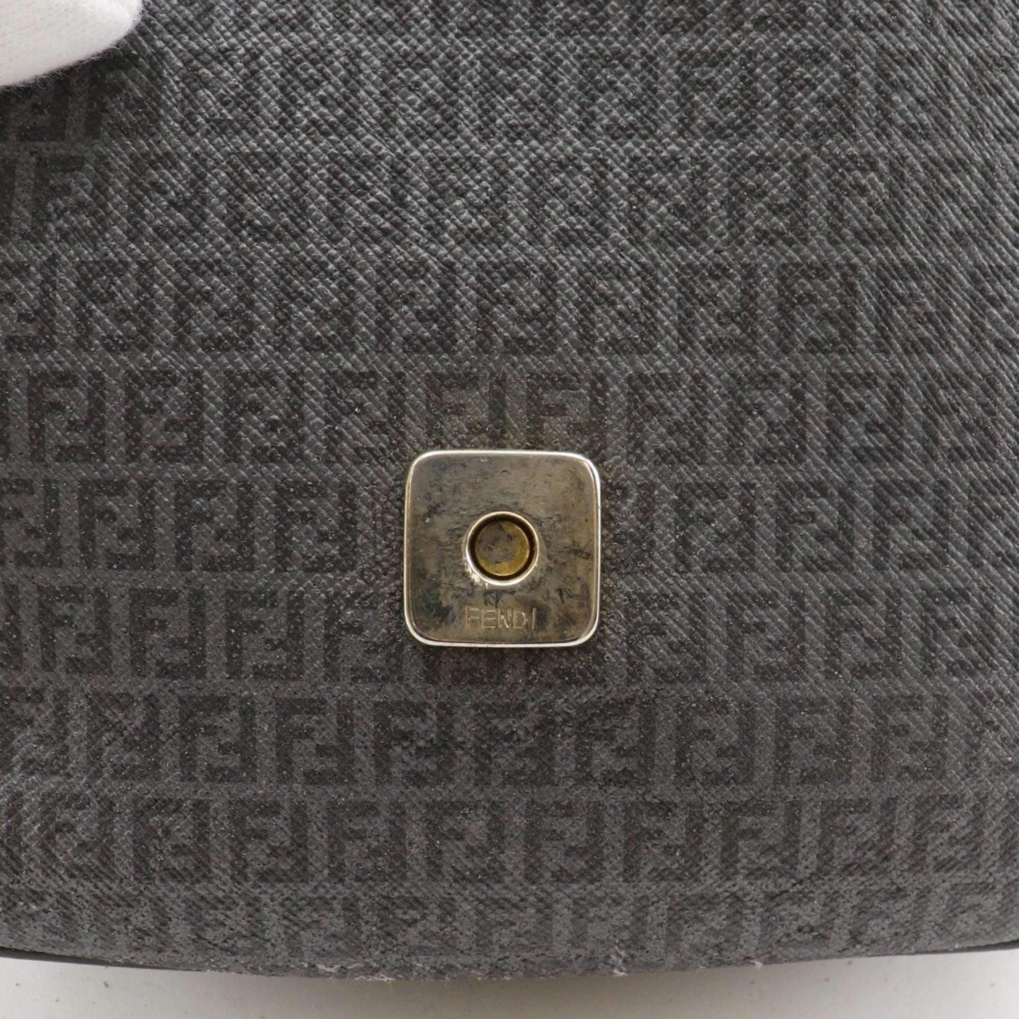 Fendi Zucchino Gray Zucchino Pochette Shoulder Bag (Pre-Owned)