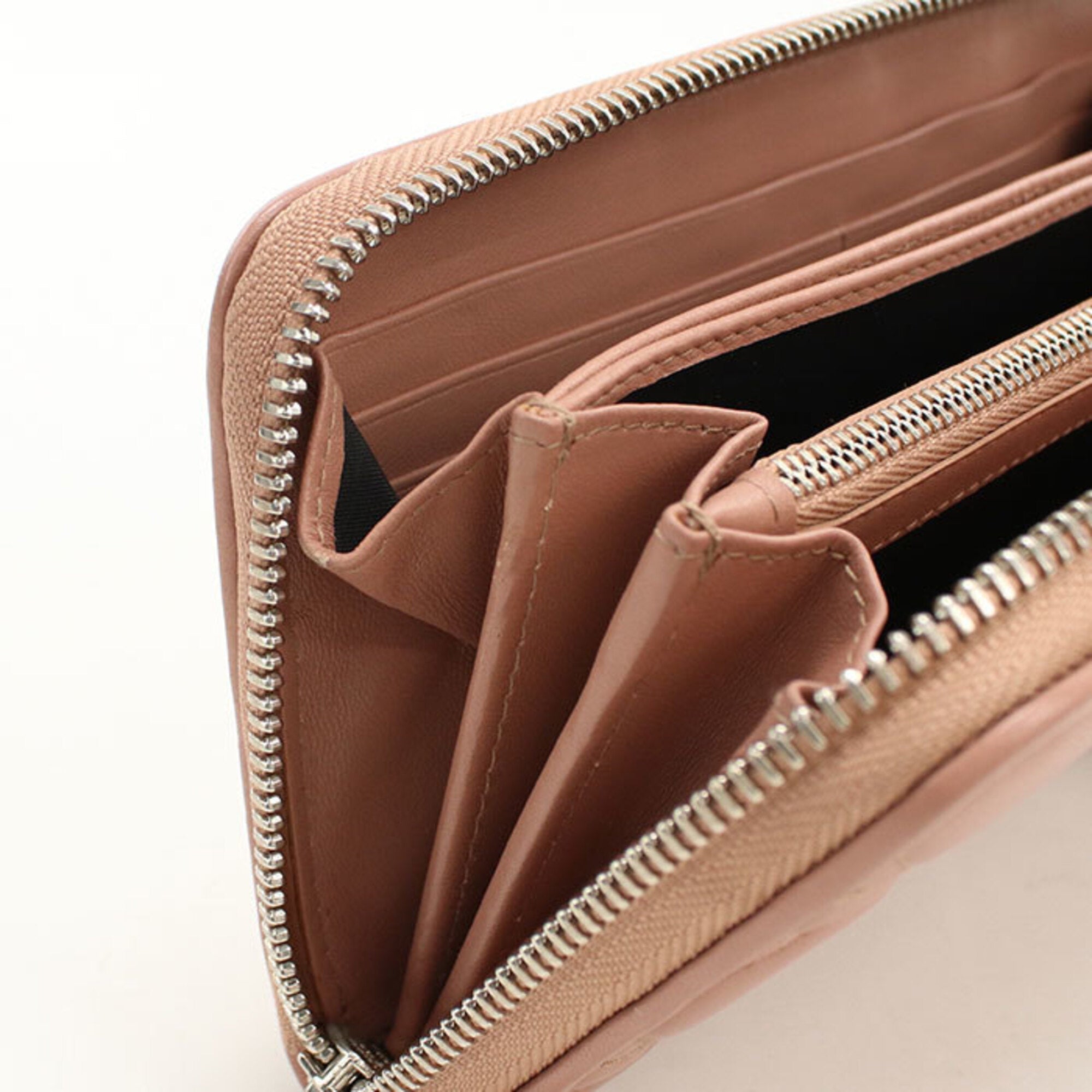 Christian Dior Pink Leather Long Wallet (Bi-Fold) (Pre-Owned)