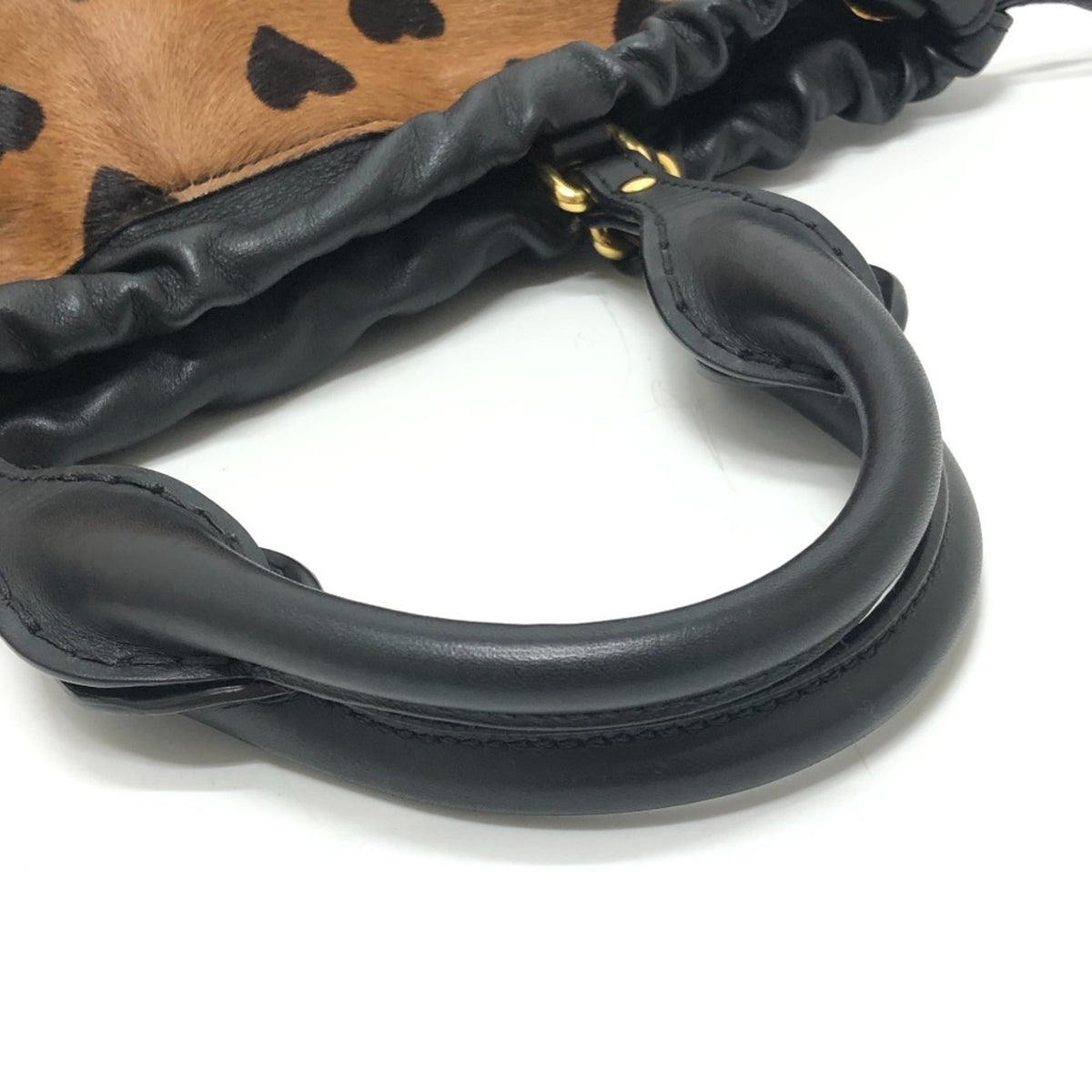 Burberry Black Brown Leather Handbag Tote Bag (Pre-Owned)