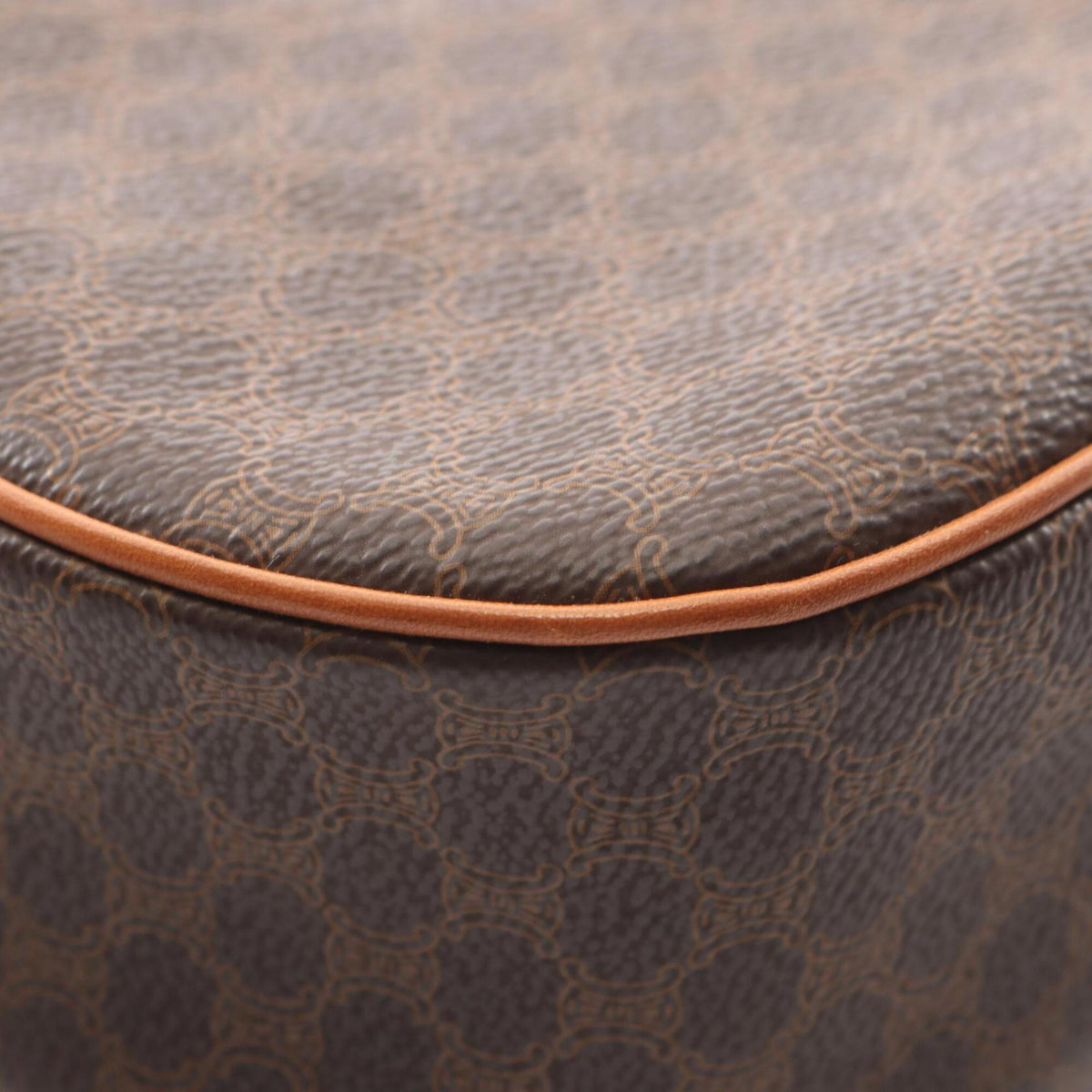 Celine Brown Coated Canvas Leather Handbag Shoulder Bag (Pre-Owned)