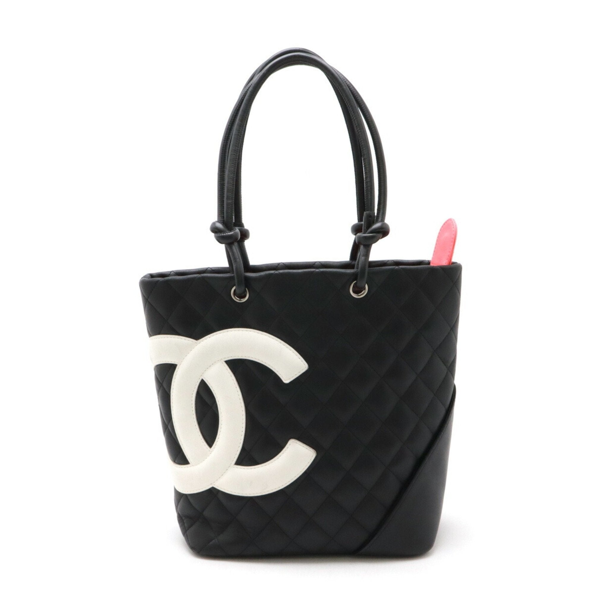 Chanel Black White Cambon Ligne Shoulder Bag Tote Bag (Pre-Owned)
