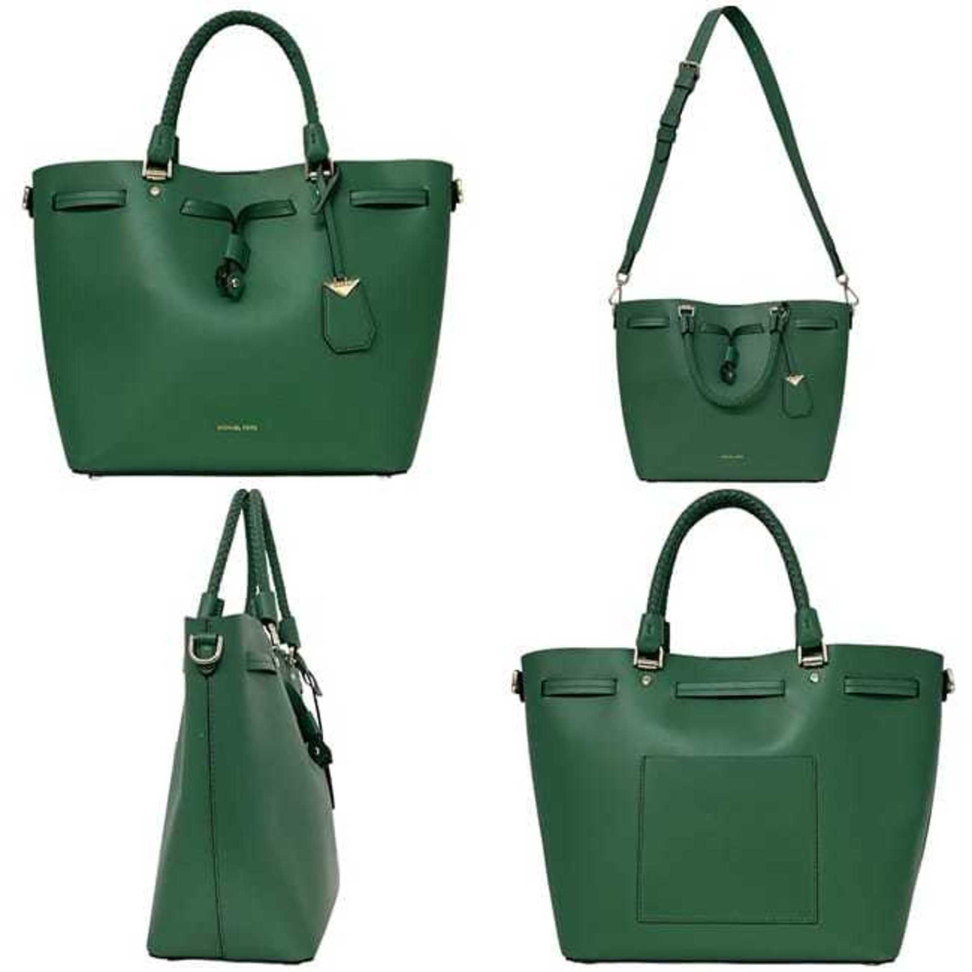 Michael Kors Green Leather Shoulder Bag Tote Bag (Pre-Owned)