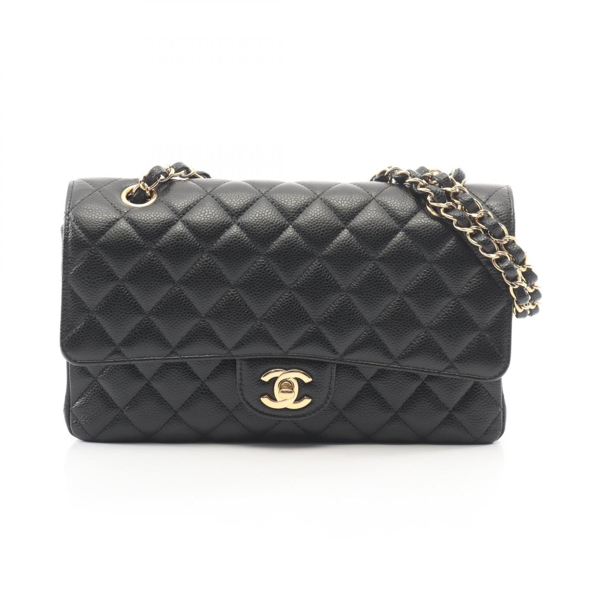 Chanel Black Grained Calfskin Handbag Shoulder Bag (Pre-Owned)
