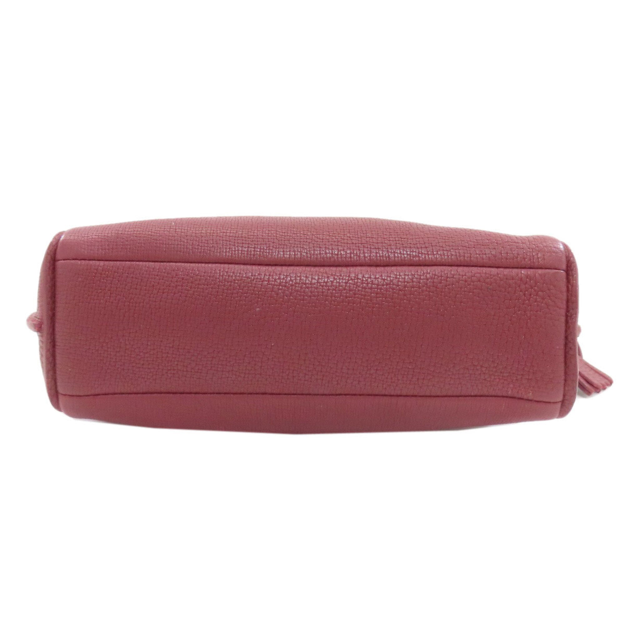 Longchamp Red Color Leather Shoulder Bag (Pre-Owned)