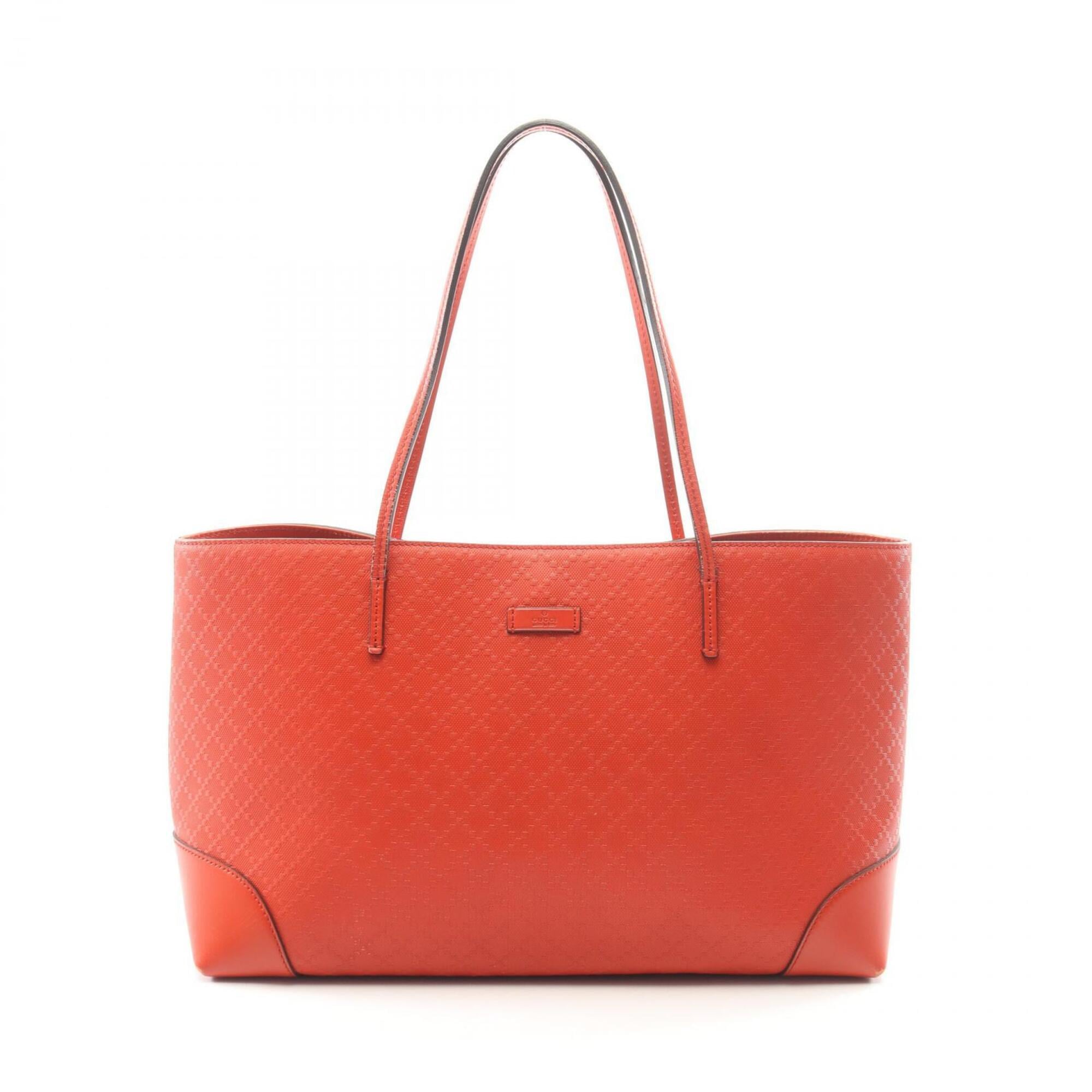 Gucci Red Color Leather Handbag Tote Bag (Pre-Owned)