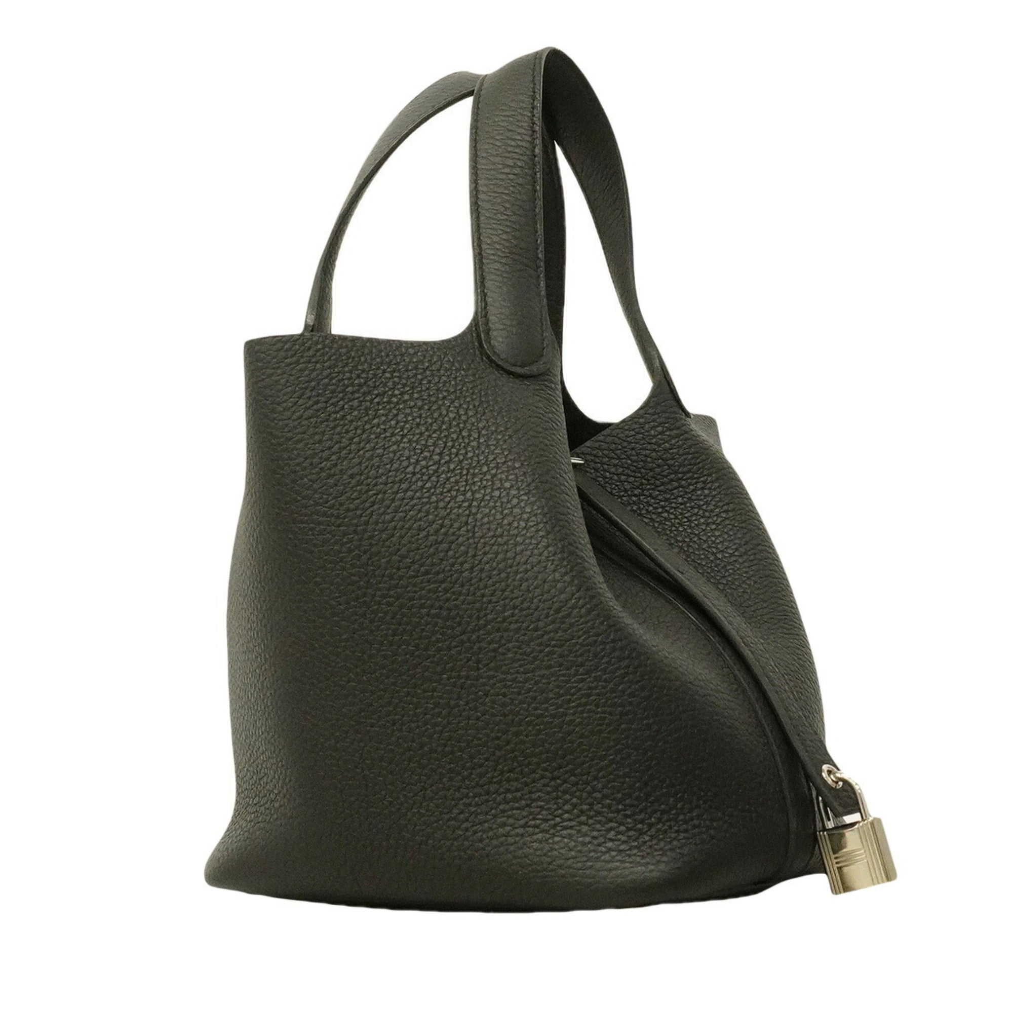 Hermes Black Taurillon Clemence Leather Handbag (Pre-Owned)