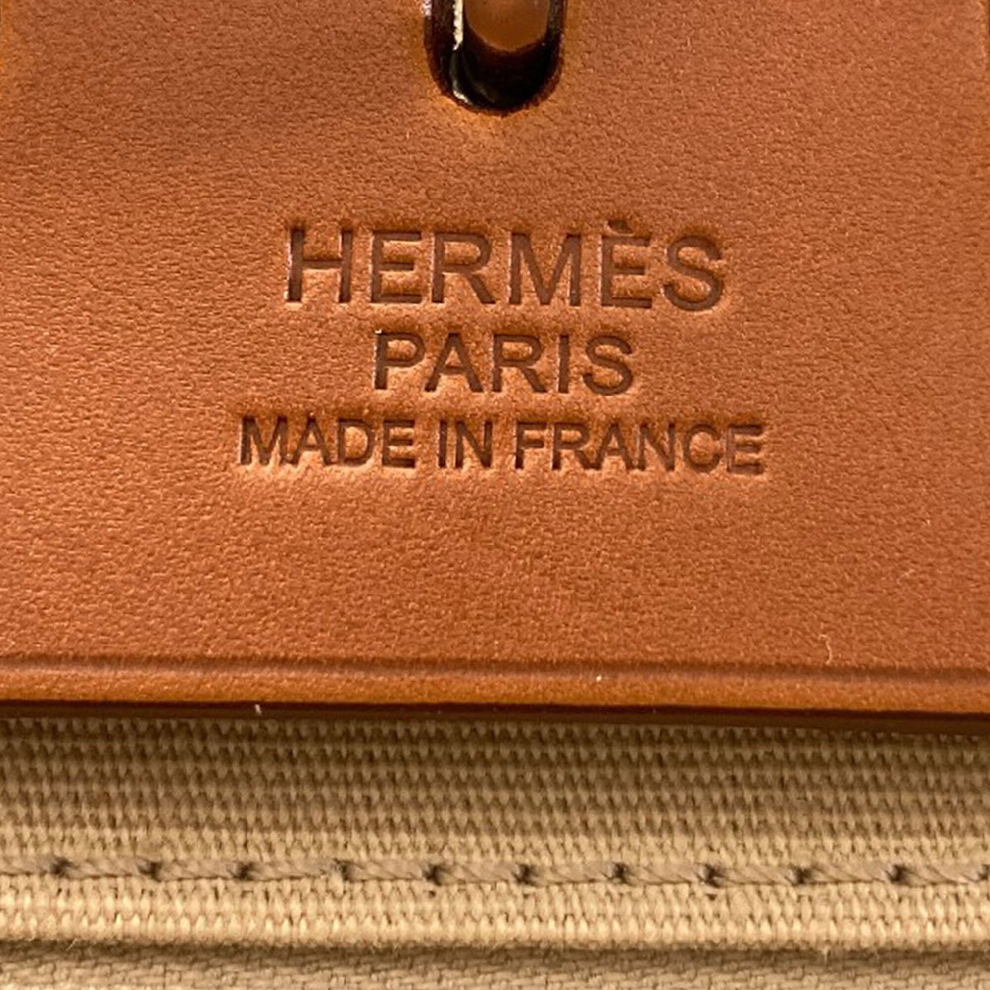 Hermes Beige Toile Officier Handbag Pouch (Pre-Owned)