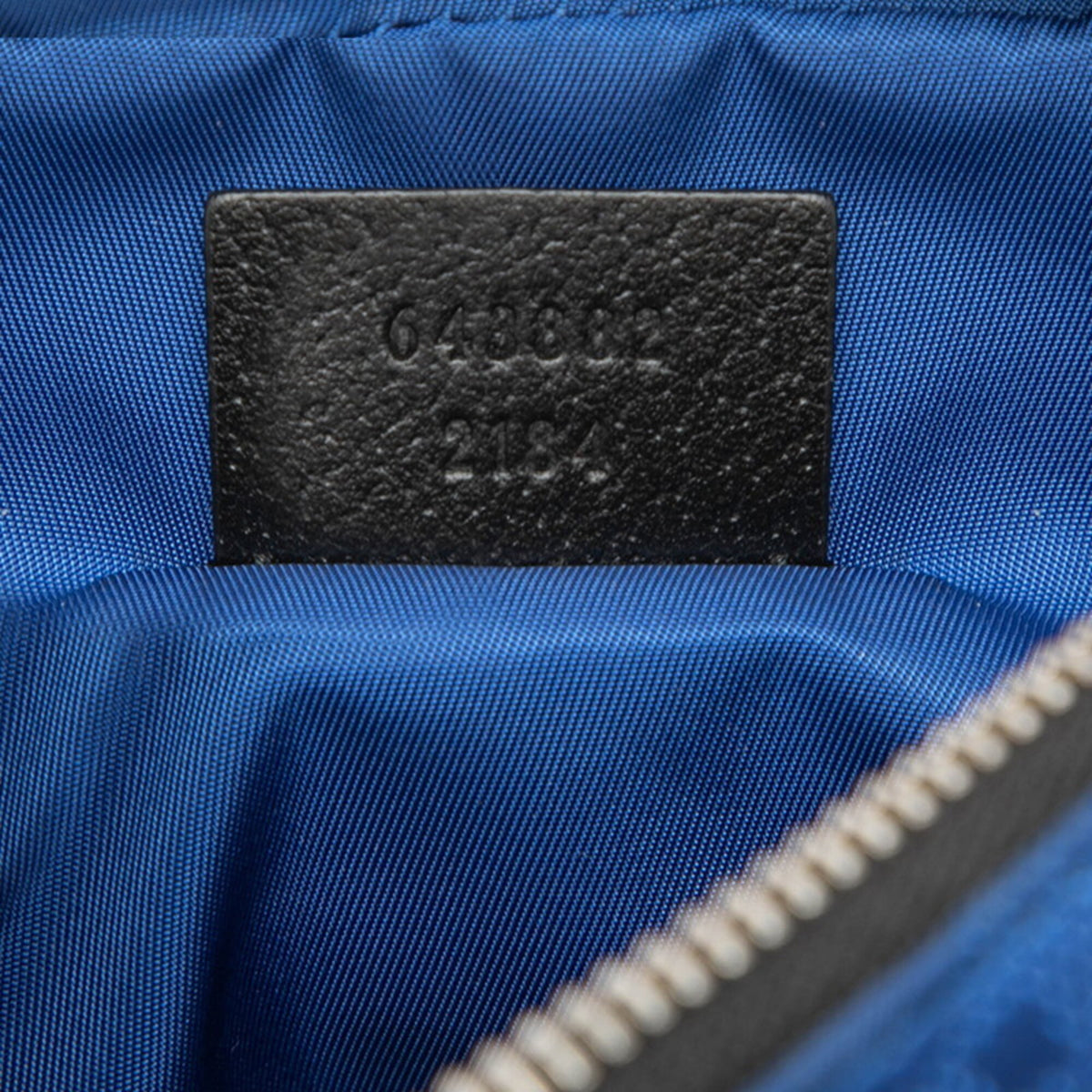 Gucci Black Blue Nylon Leather Shoulder Bag (Pre-Owned)