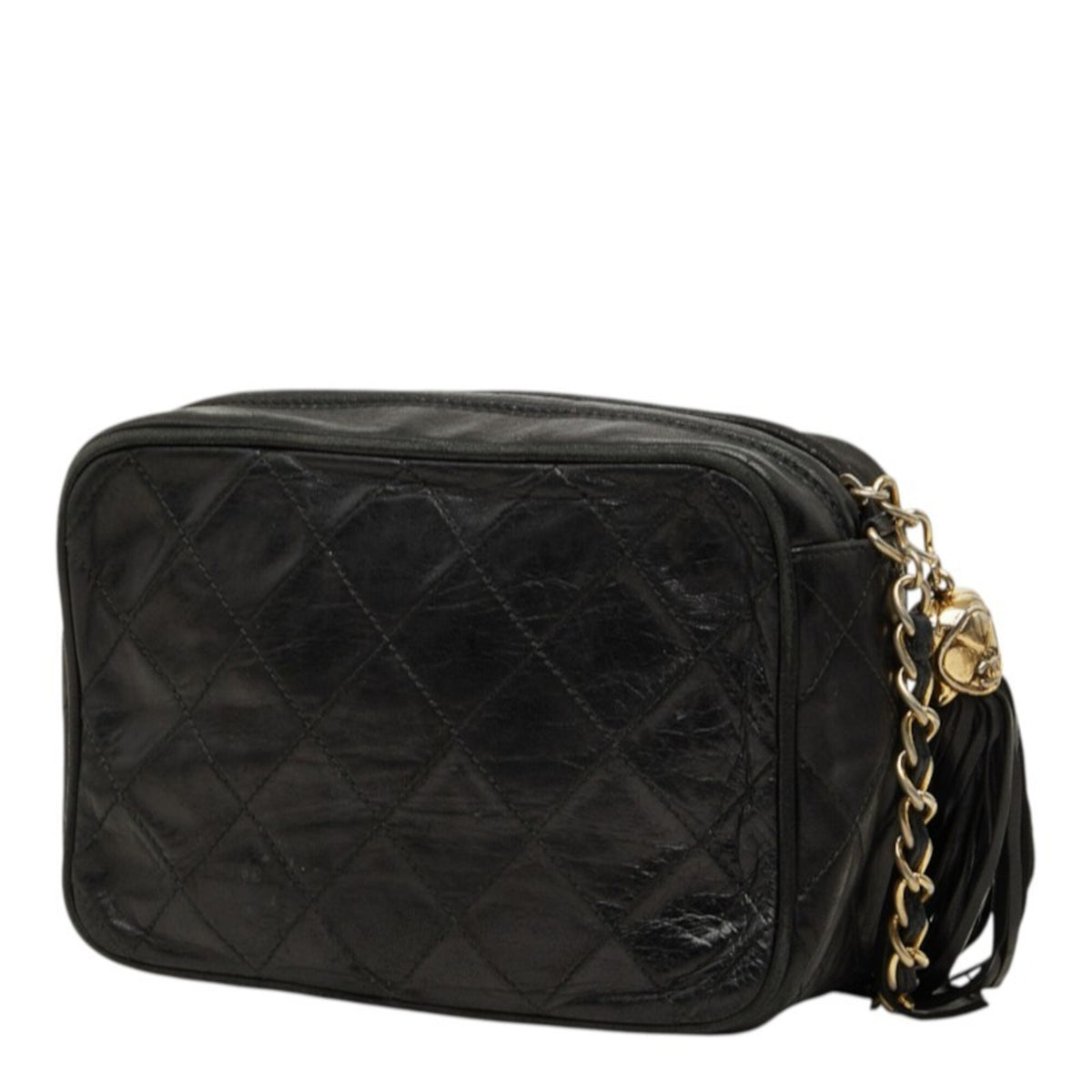 Chanel Matelasse Black Leather Shoulder Bag (Pre-Owned)