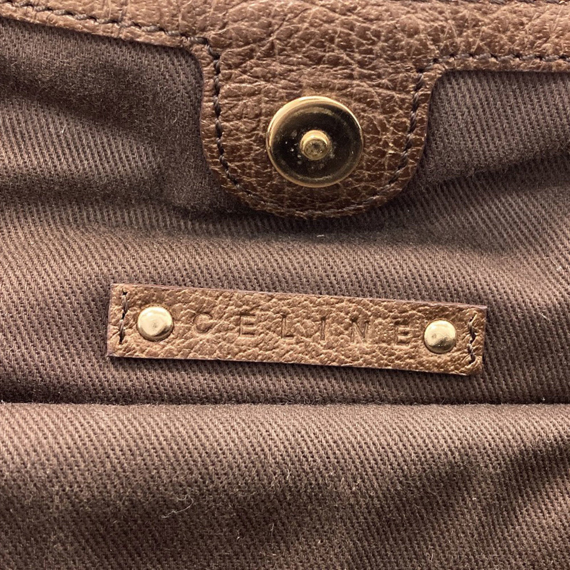Celine Brown Canvas Handbag (Pre-Owned)