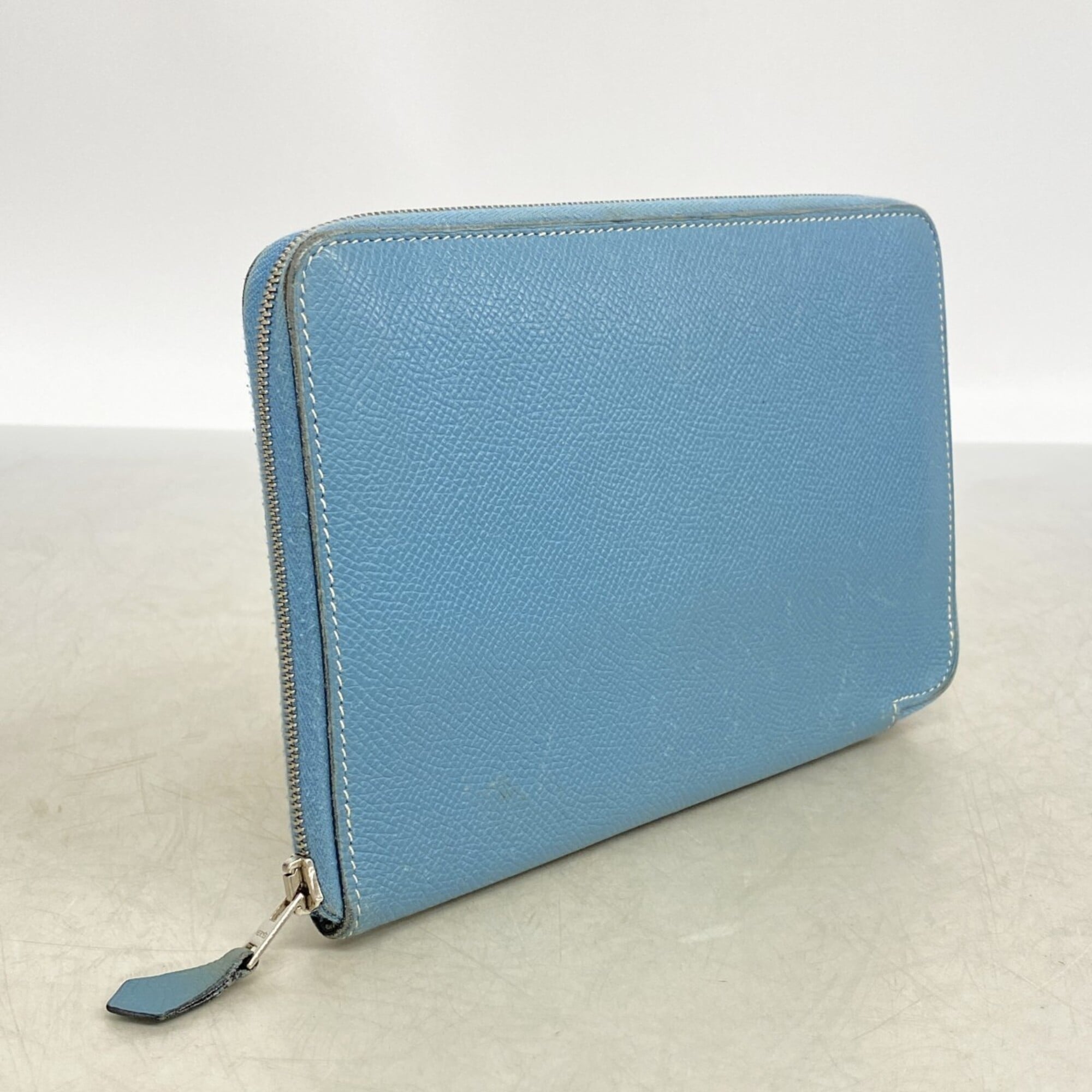 Hermes Blue Jean Epsom Leather Long Wallet (Bi-Fold) (Pre-Owned)